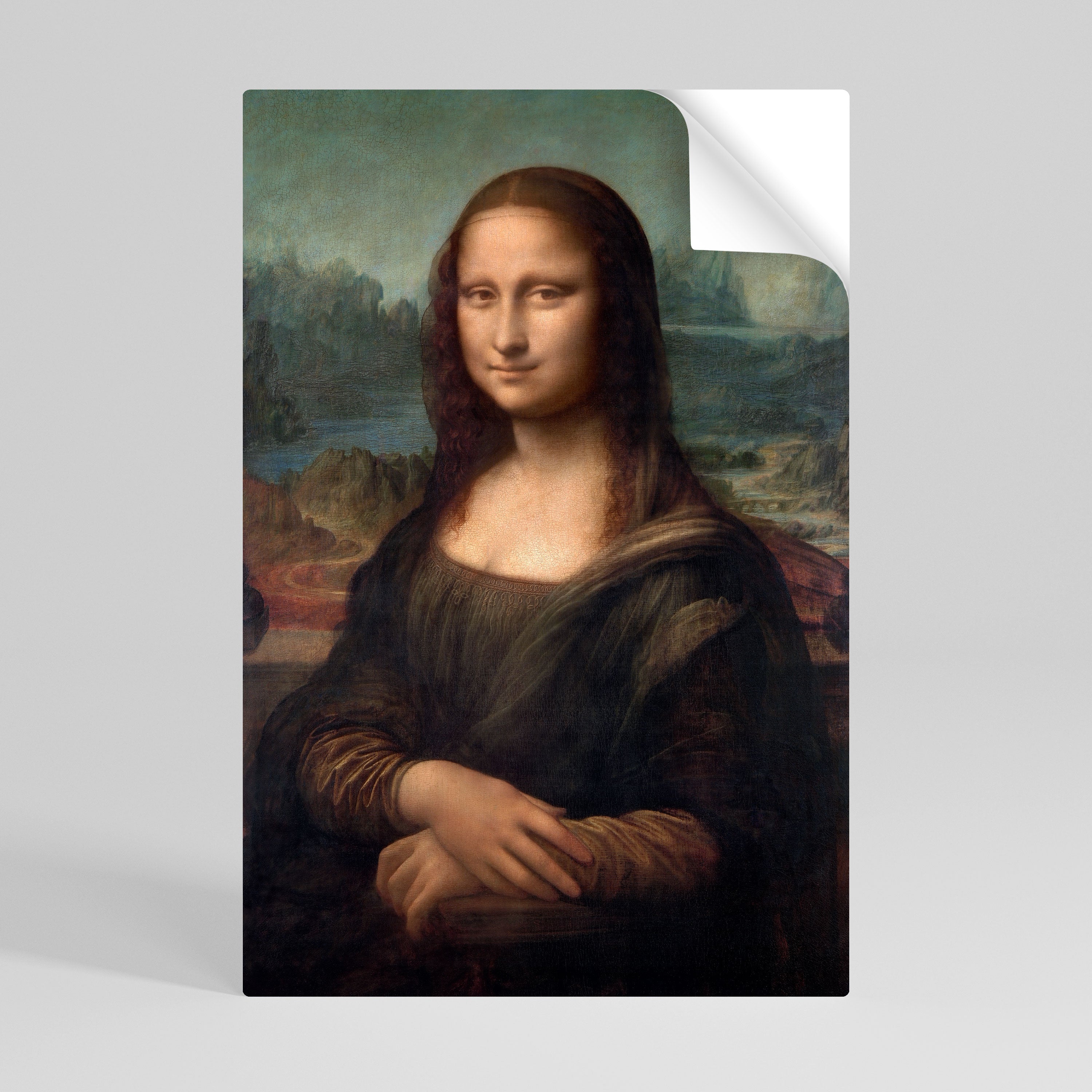 Póster vertical autoadhesivo de la Mona Lisa