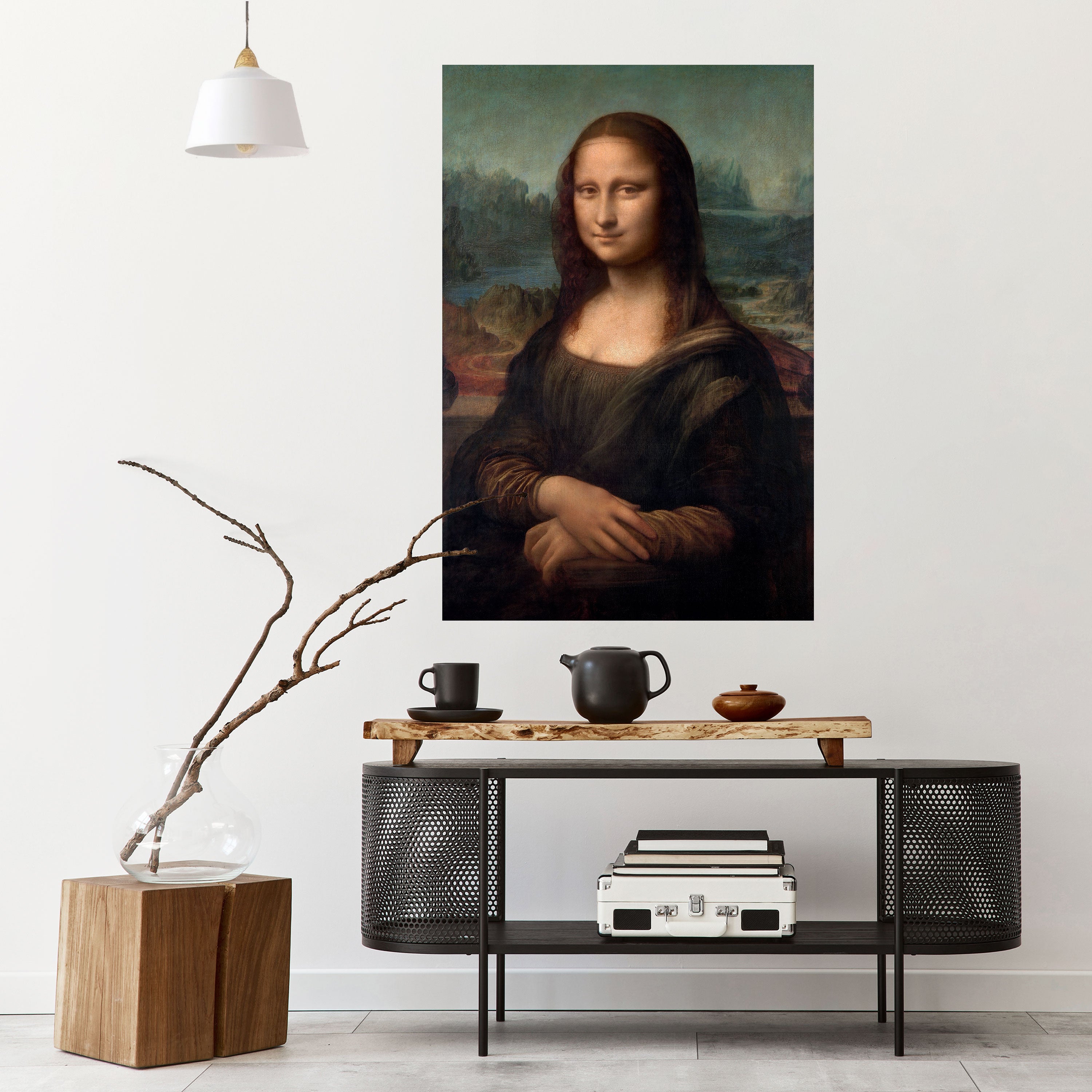 Póster vertical autoadhesivo de la Mona Lisa