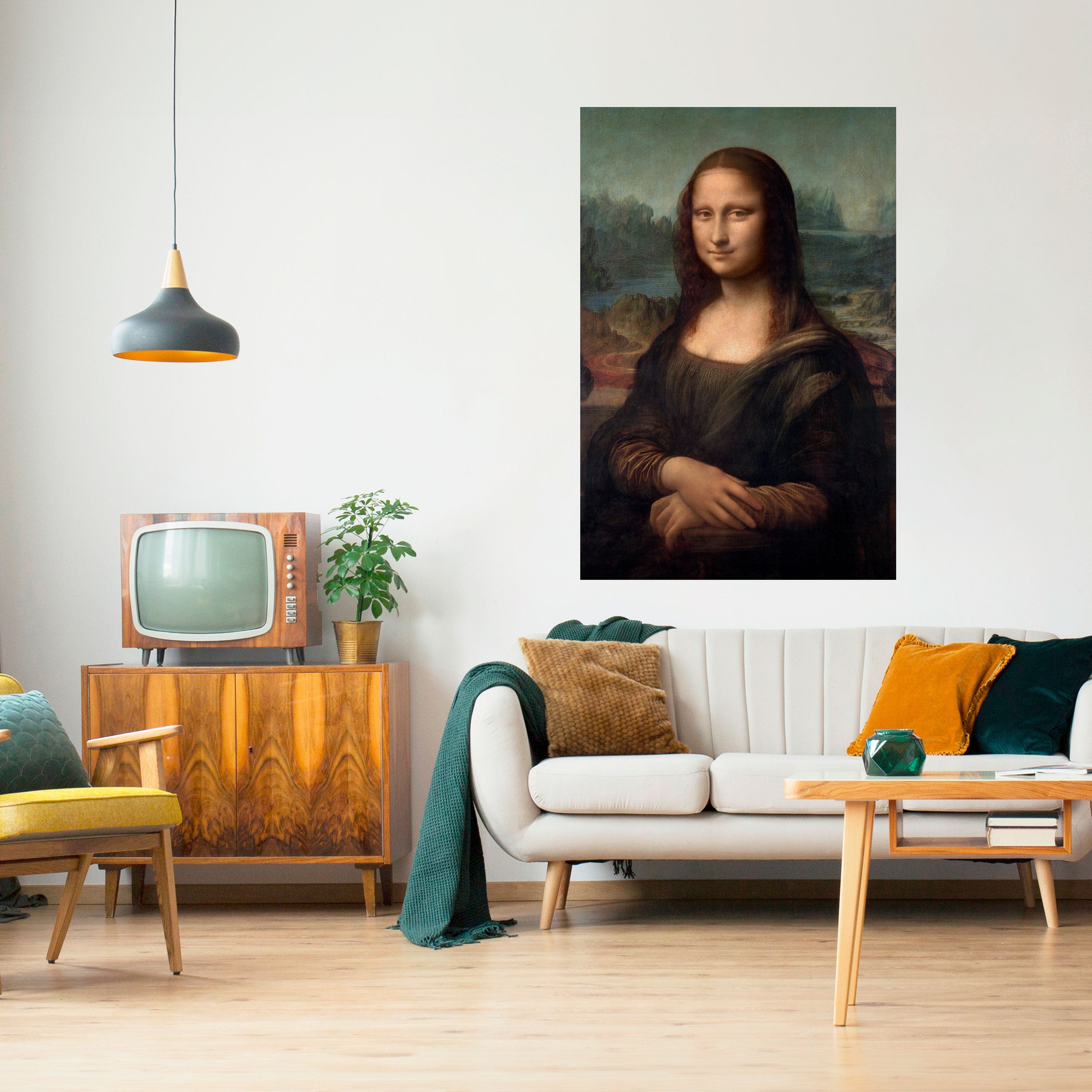 Póster vertical autoadhesivo de la Mona Lisa