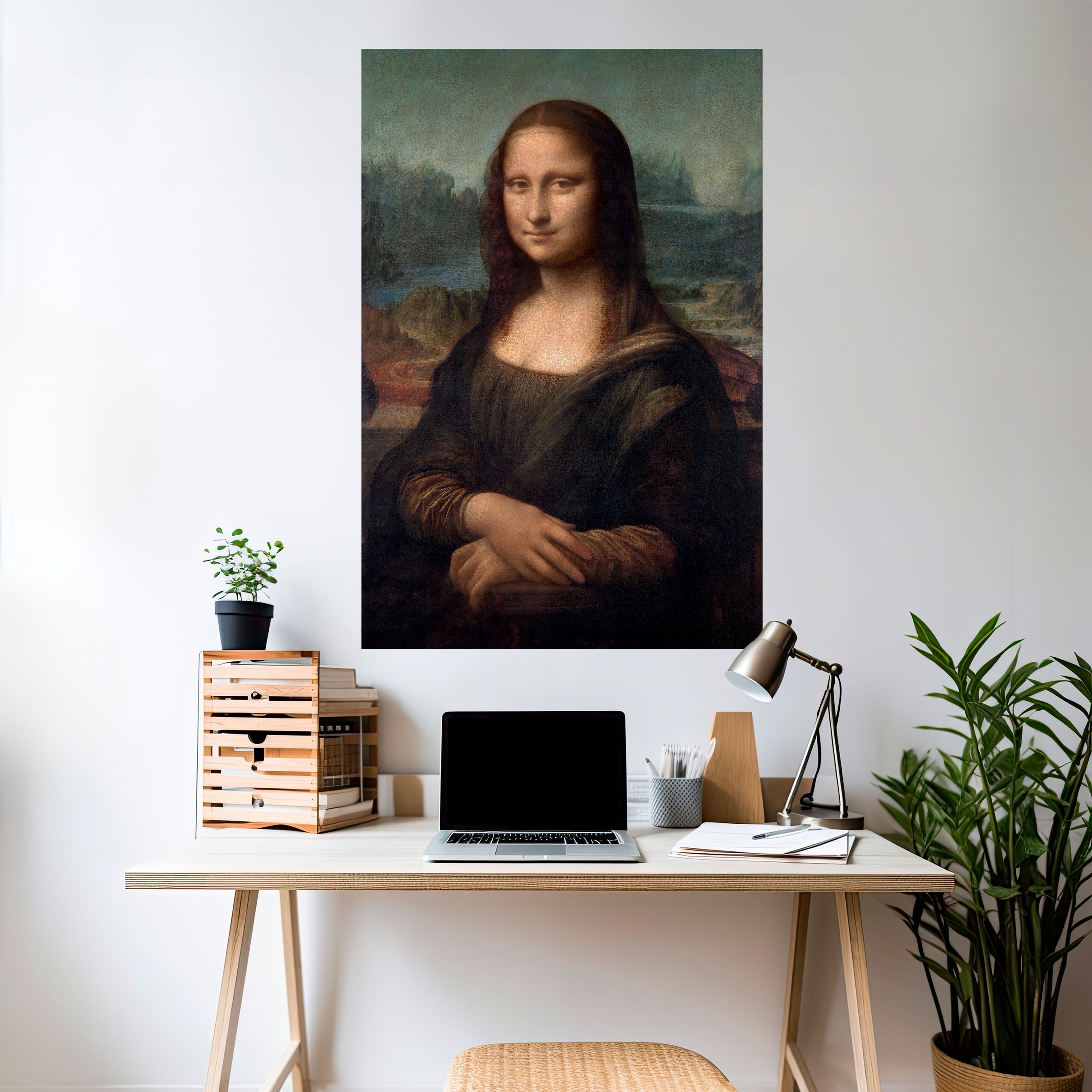 Póster vertical autoadhesivo de la Mona Lisa