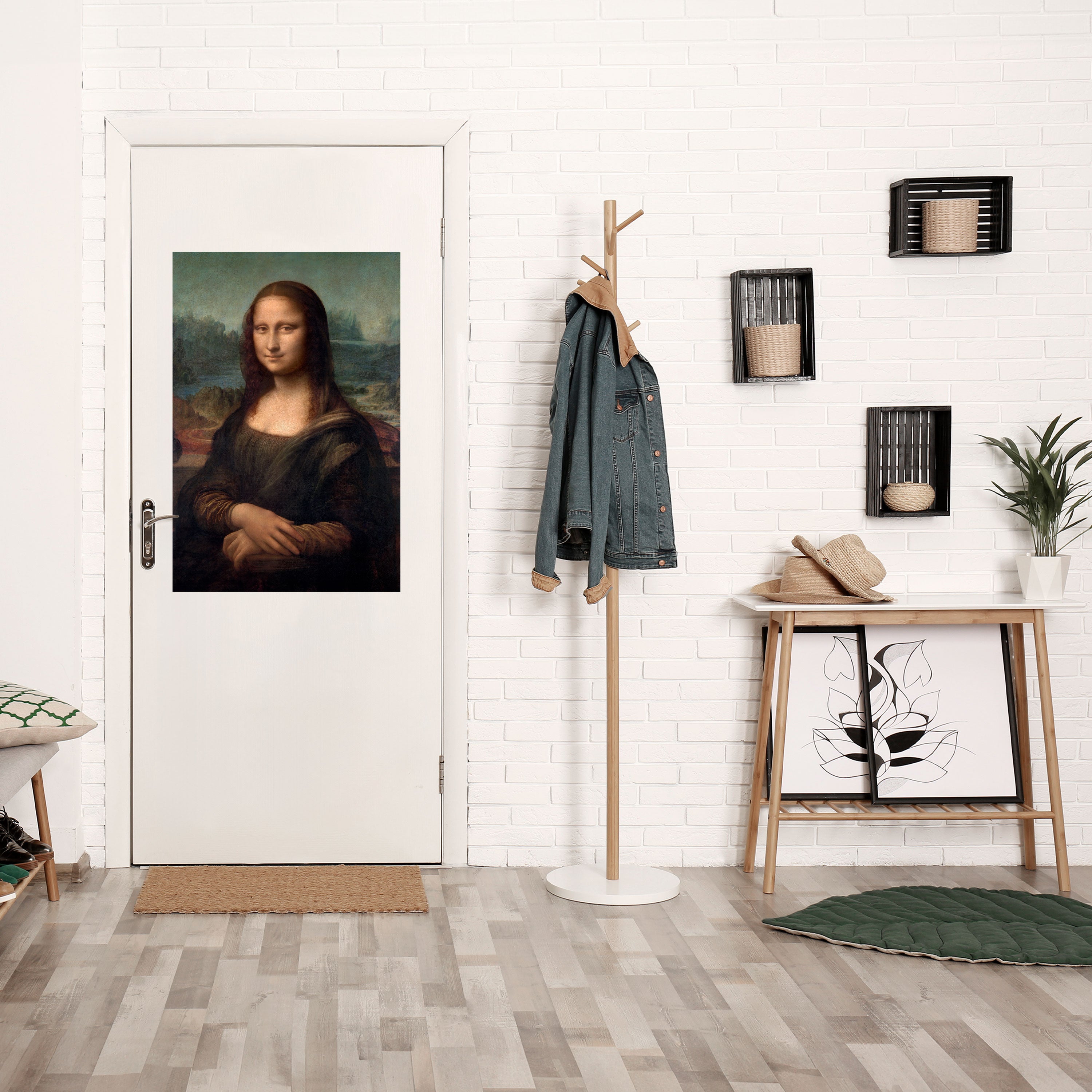 Póster vertical autoadhesivo de la Mona Lisa