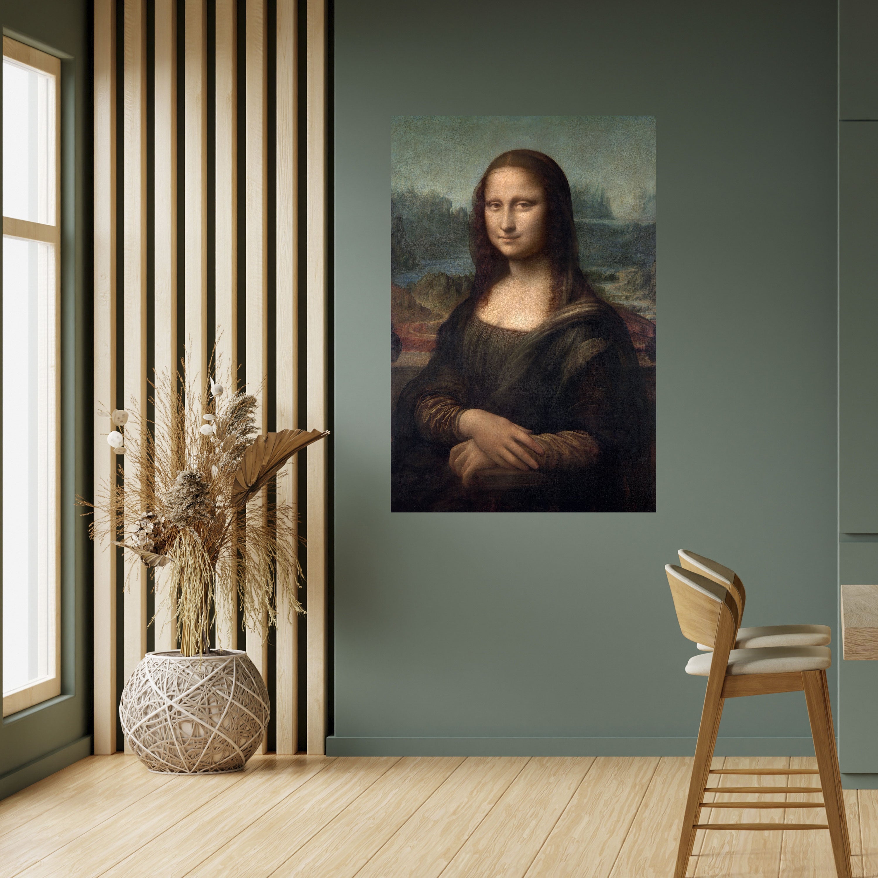 Póster vertical autoadhesivo de la Mona Lisa
