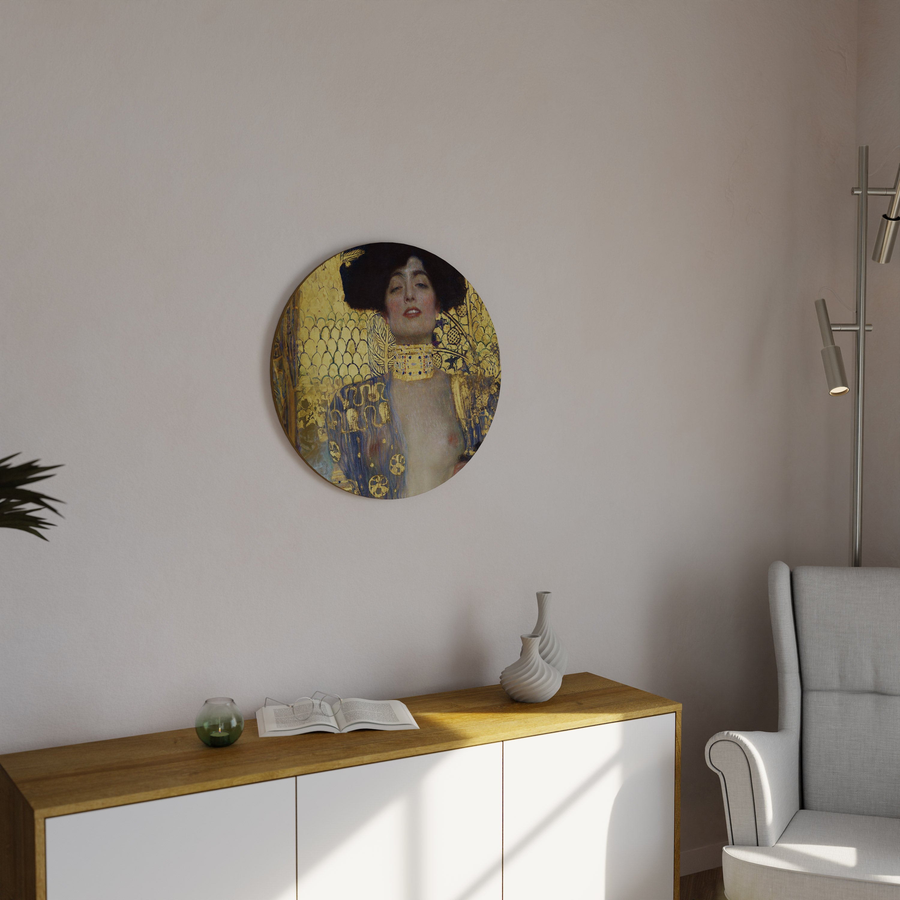 Arte de pared redondo JUDITH Y HOLOFERNES