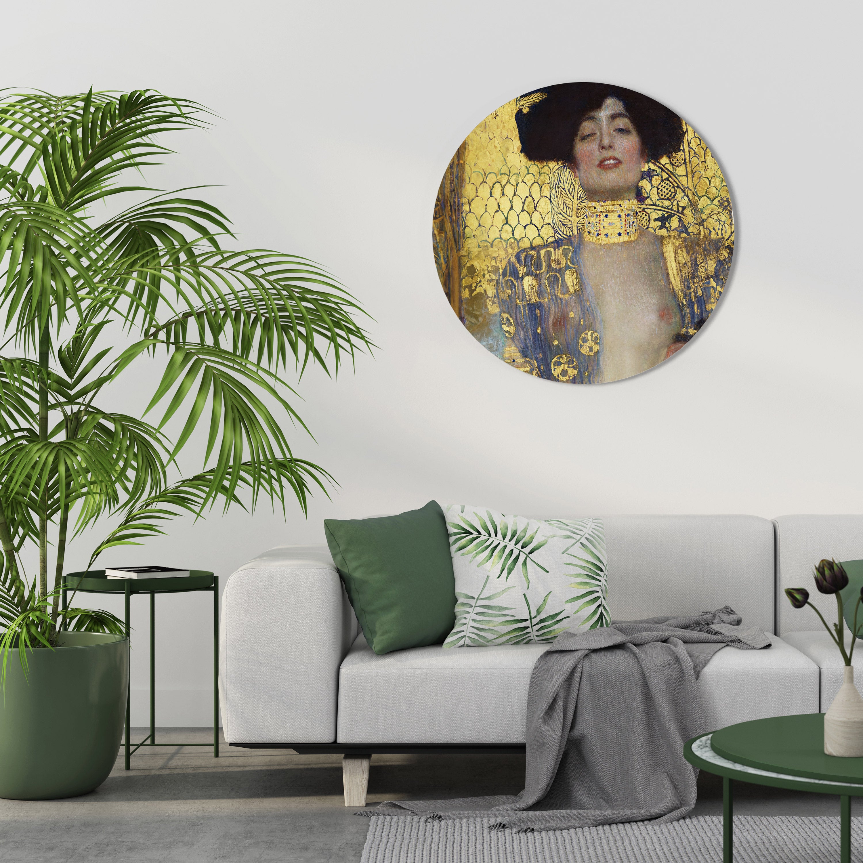 Arte de pared redondo JUDITH Y HOLOFERNES