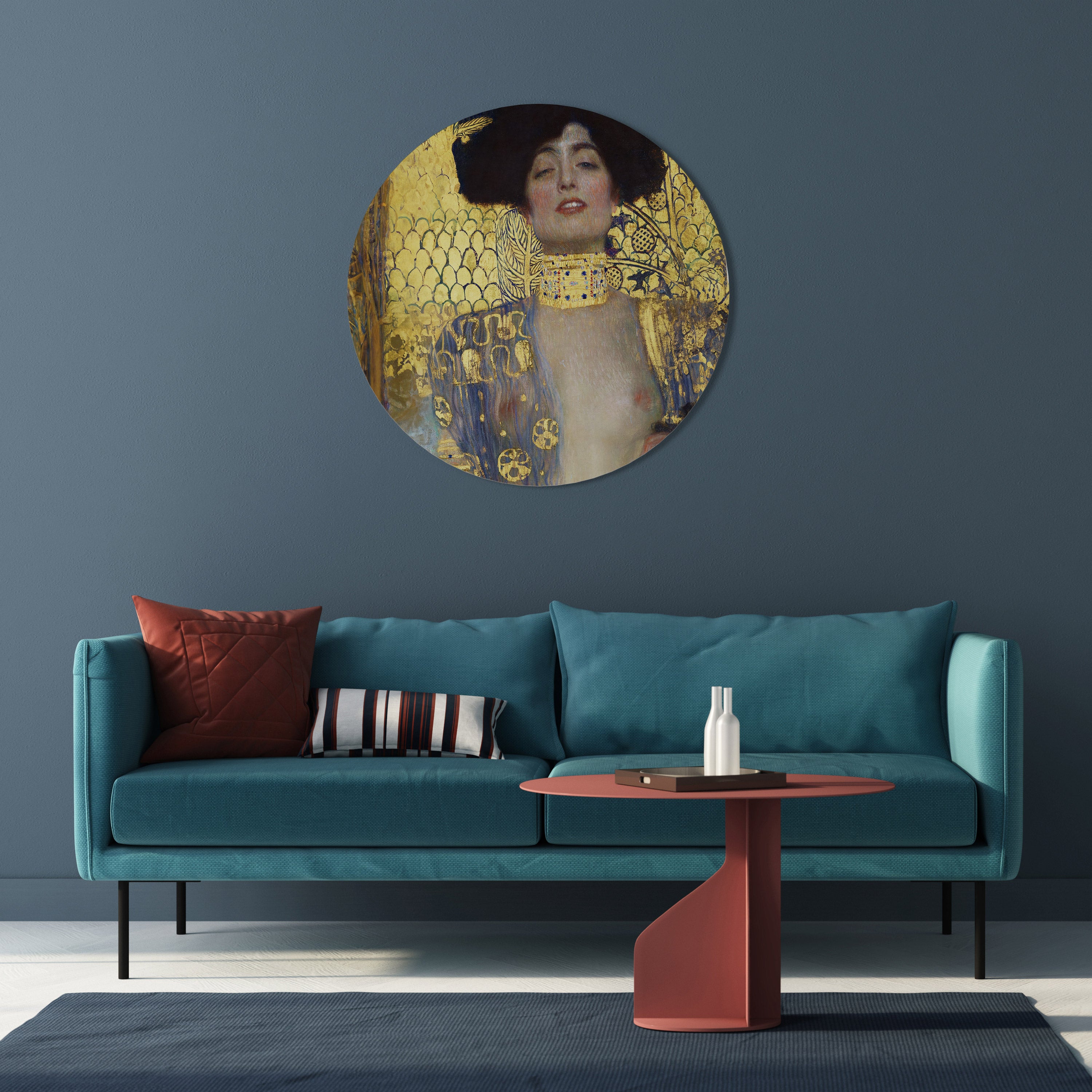Arte de pared redondo JUDITH Y HOLOFERNES
