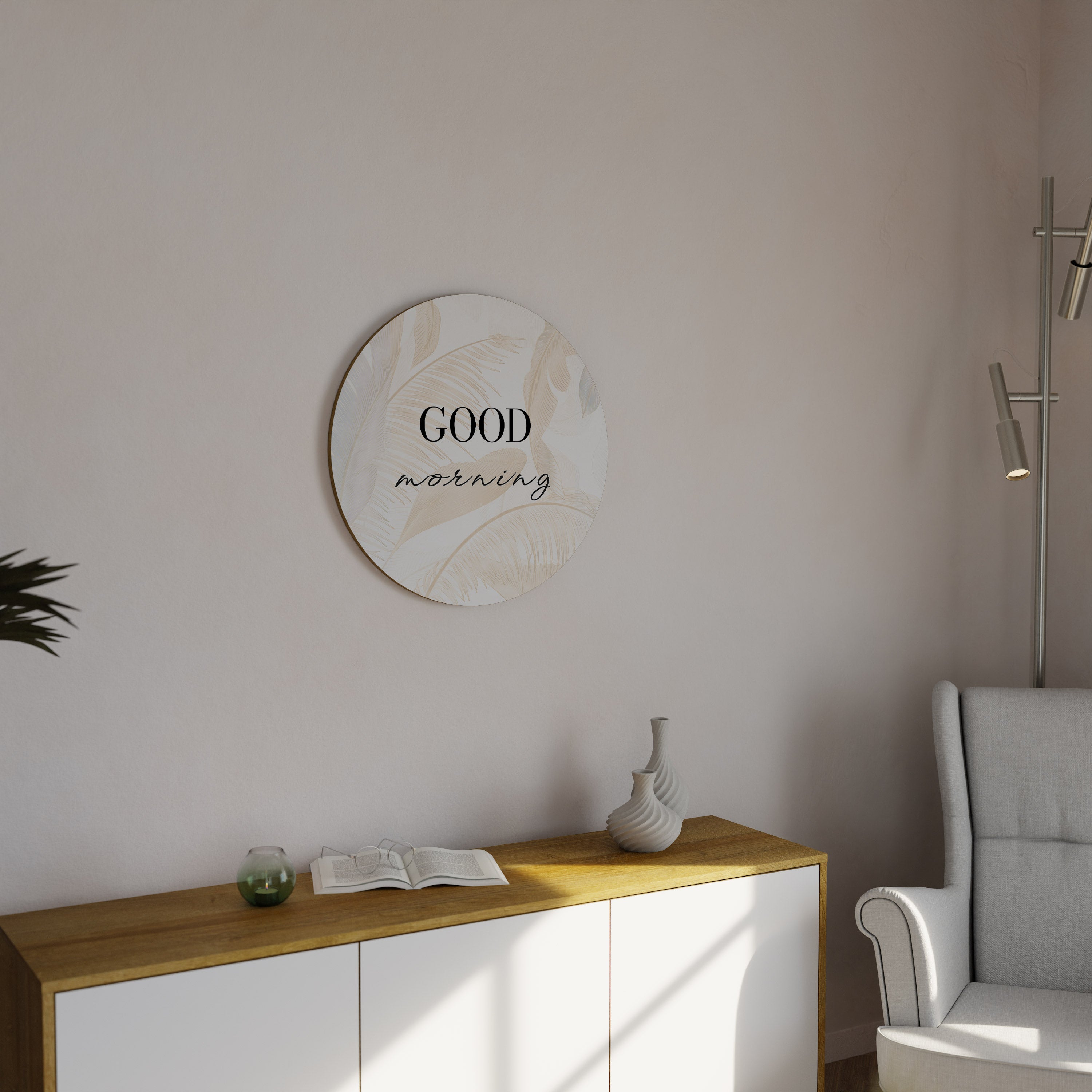 Arte de pared redondo MAGIA DE LA NIEBLA DE LA MAÑANA