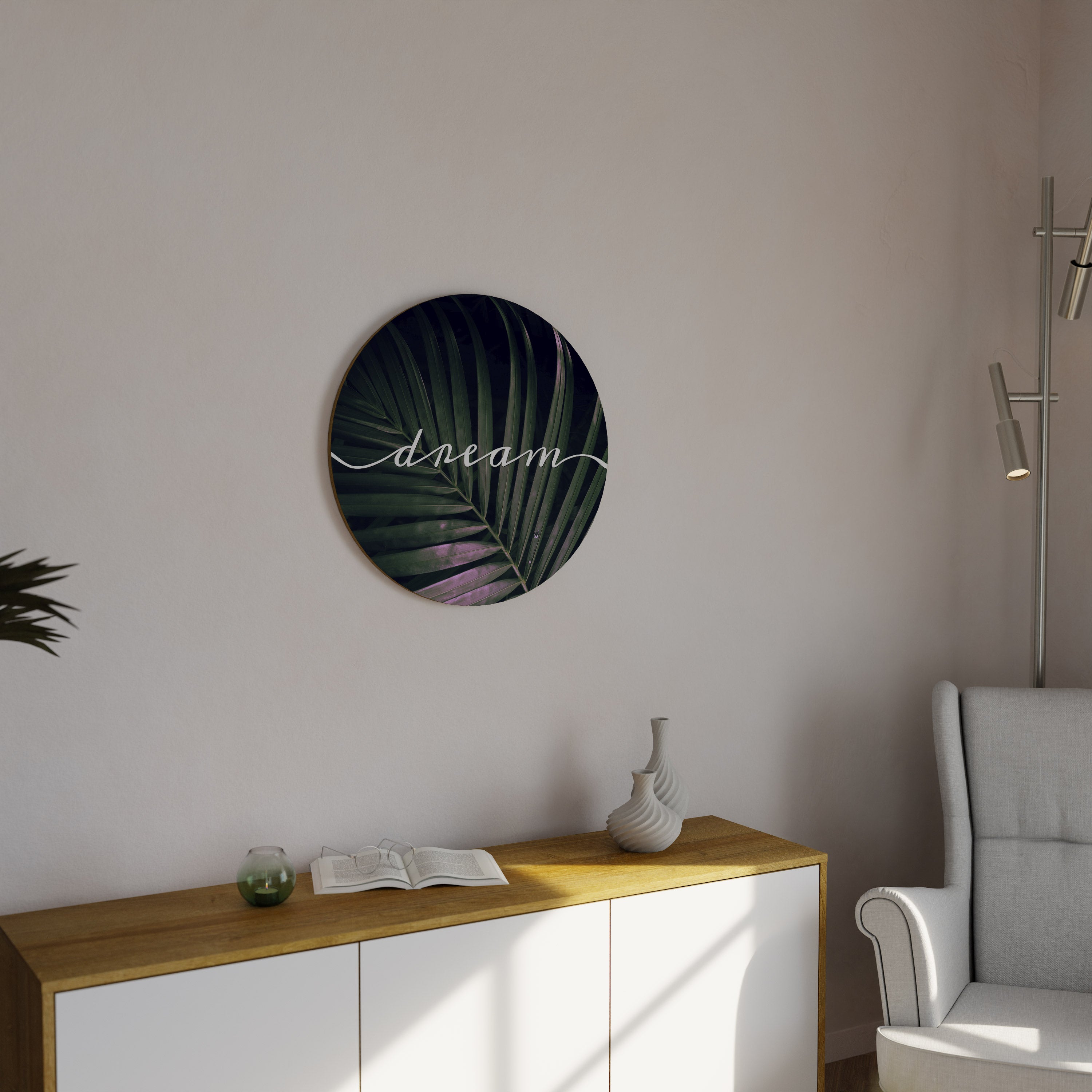Arte de pared redondo LUSH DREAMSCAPE