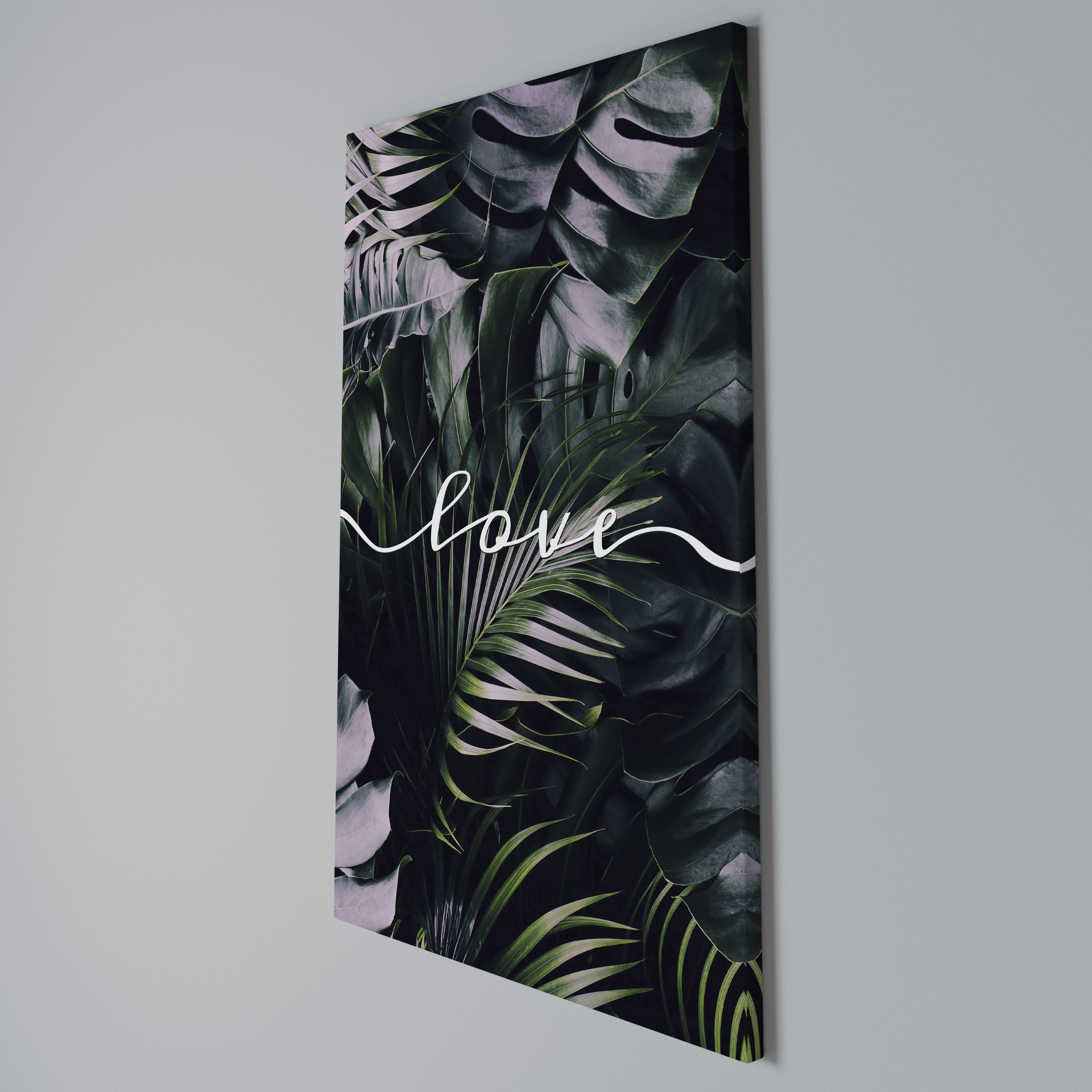 LOVE IN LEAVES Cuadro en lienzo vertical