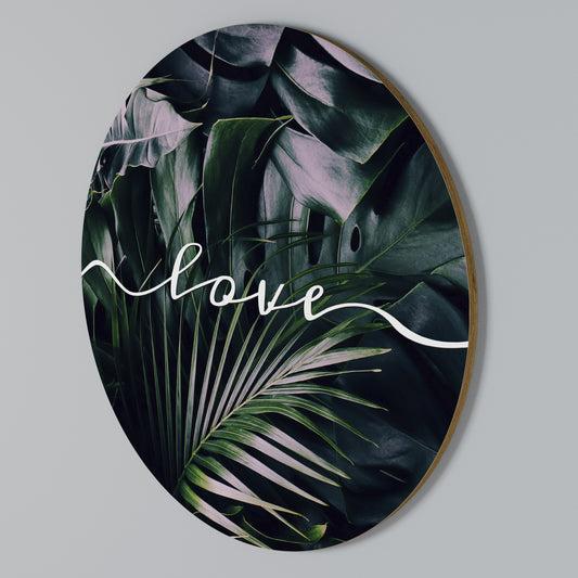LOVE IN LEAVES Arte de pared redondo