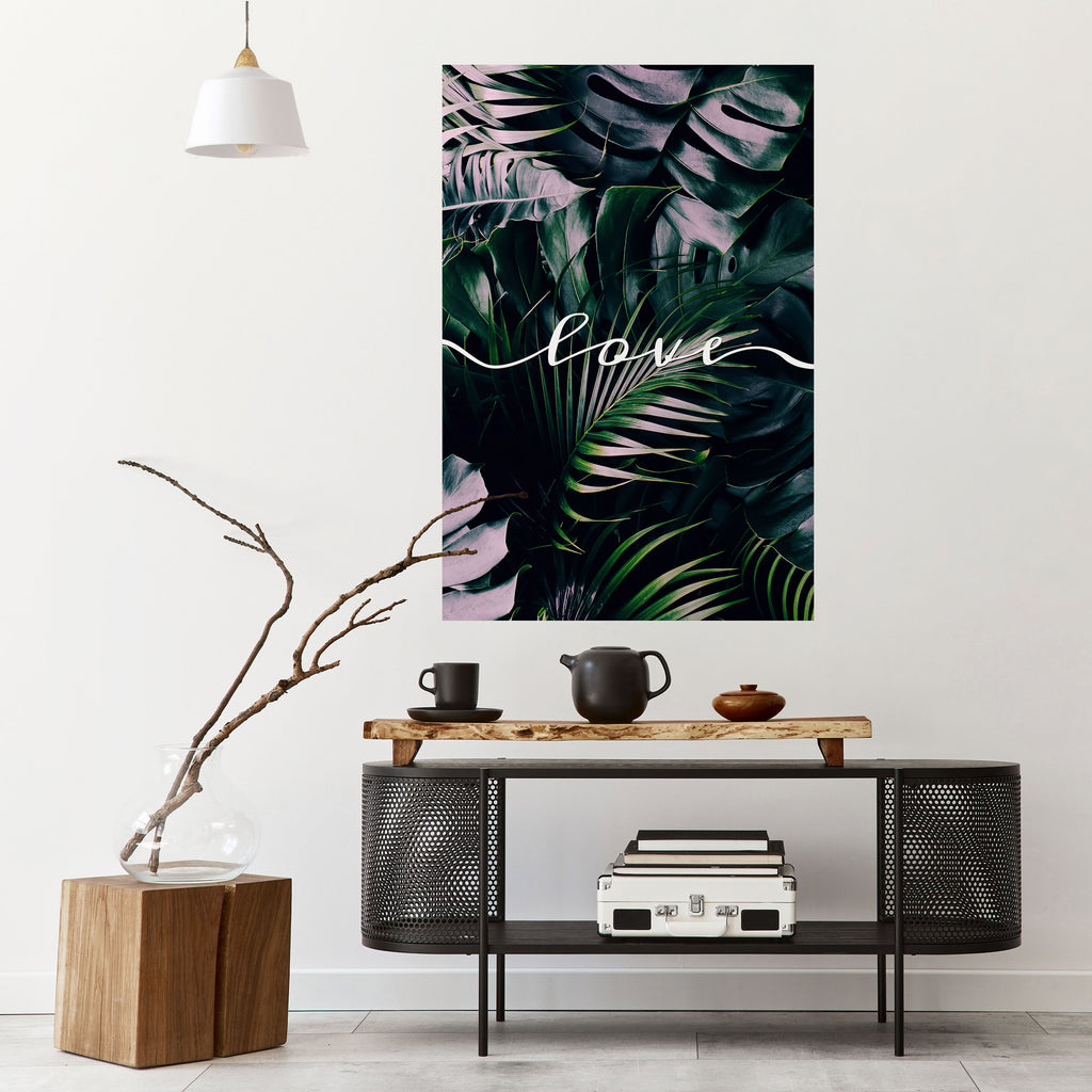 LOVE IN LEAVES Peel and Stick Vertical Poster