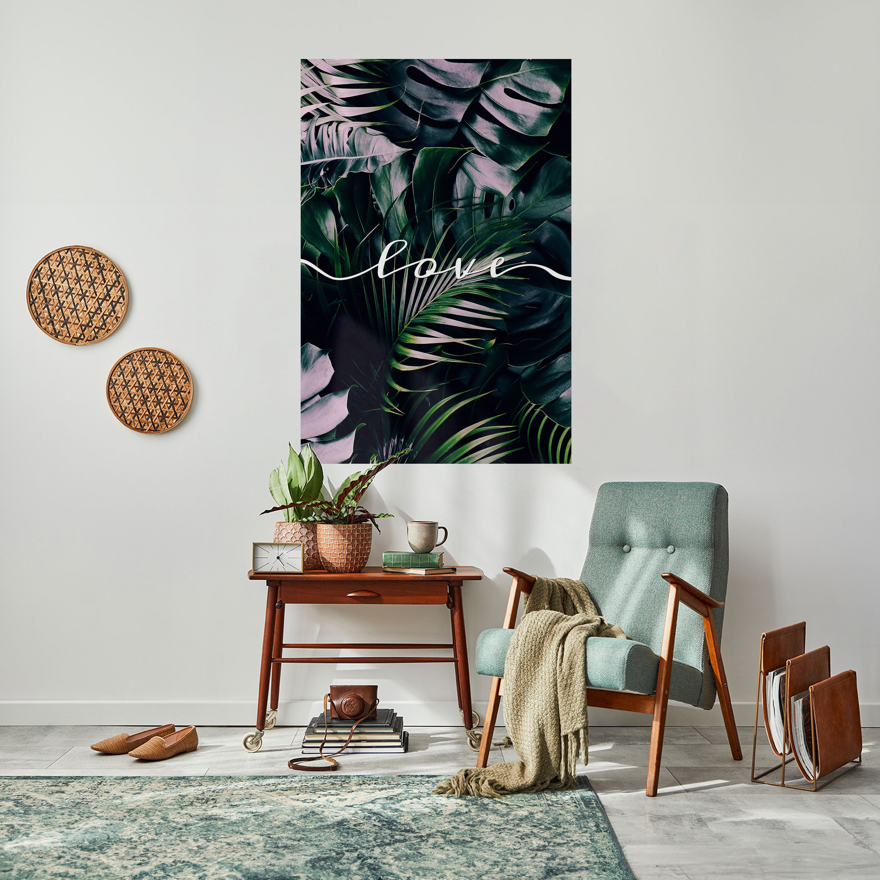 LOVE IN LEAVES Peel and Stick Vertical Poster