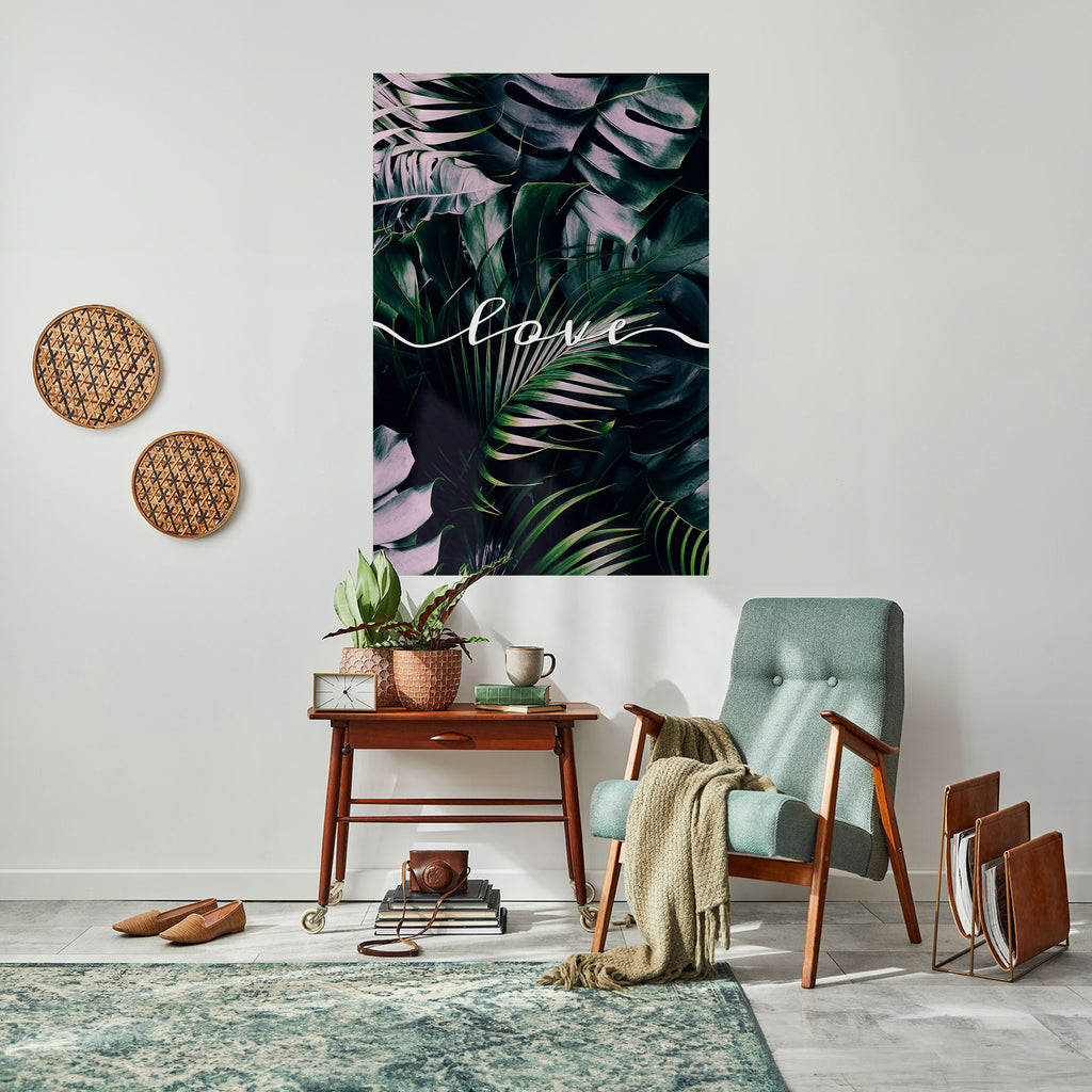LOVE IN LEAVES Peel and Stick Vertical Poster