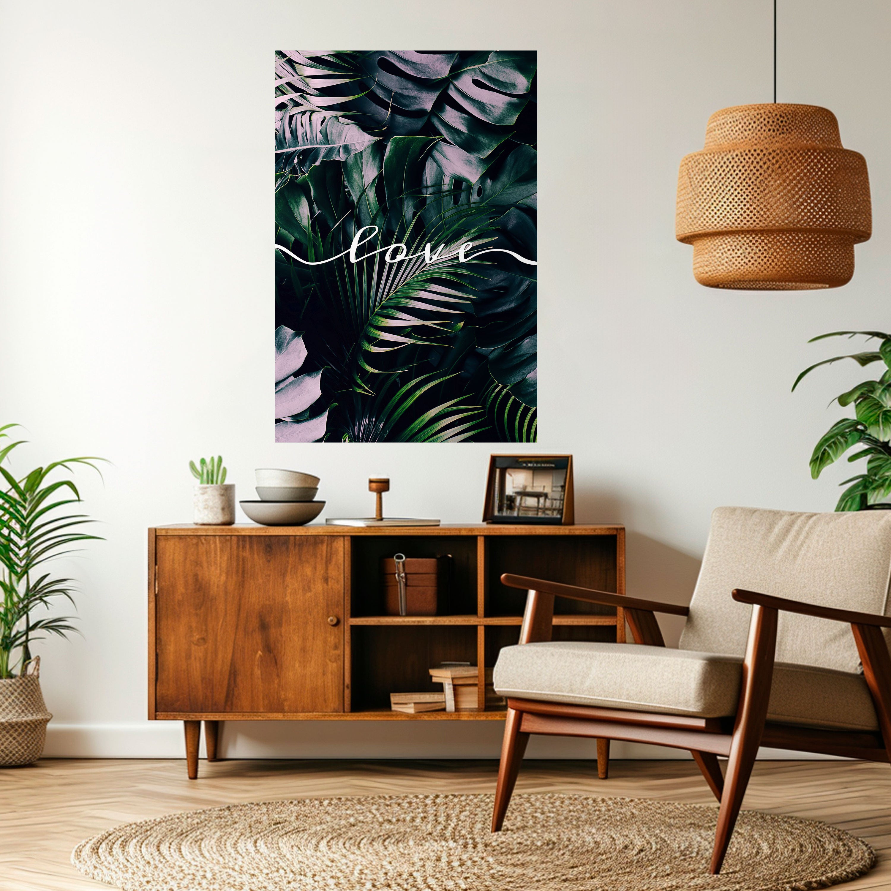 LOVE IN LEAVES Peel and Stick Vertical Poster