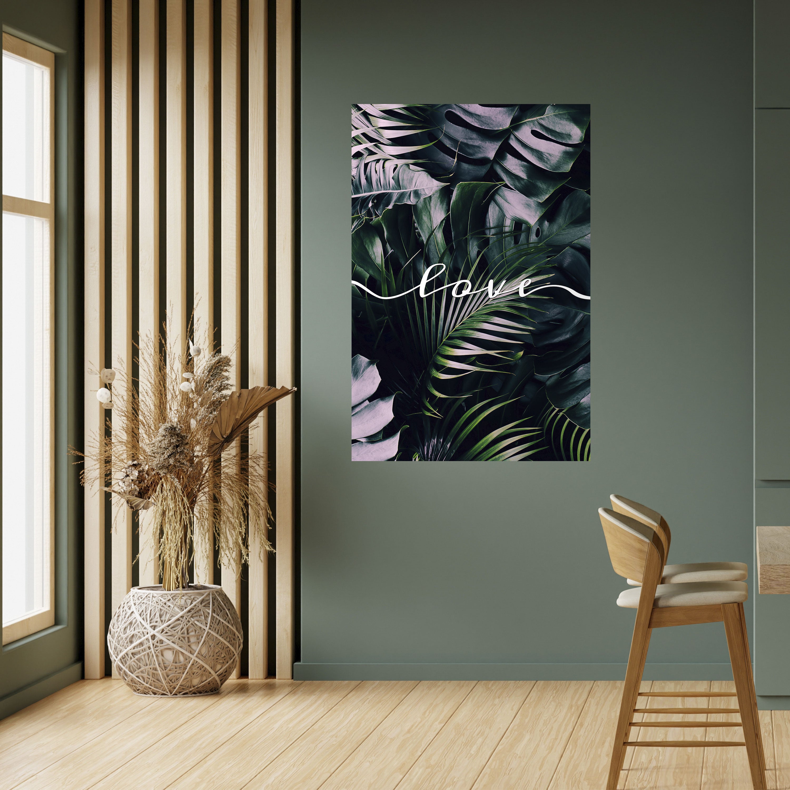 LOVE IN LEAVES Peel and Stick Vertical Poster