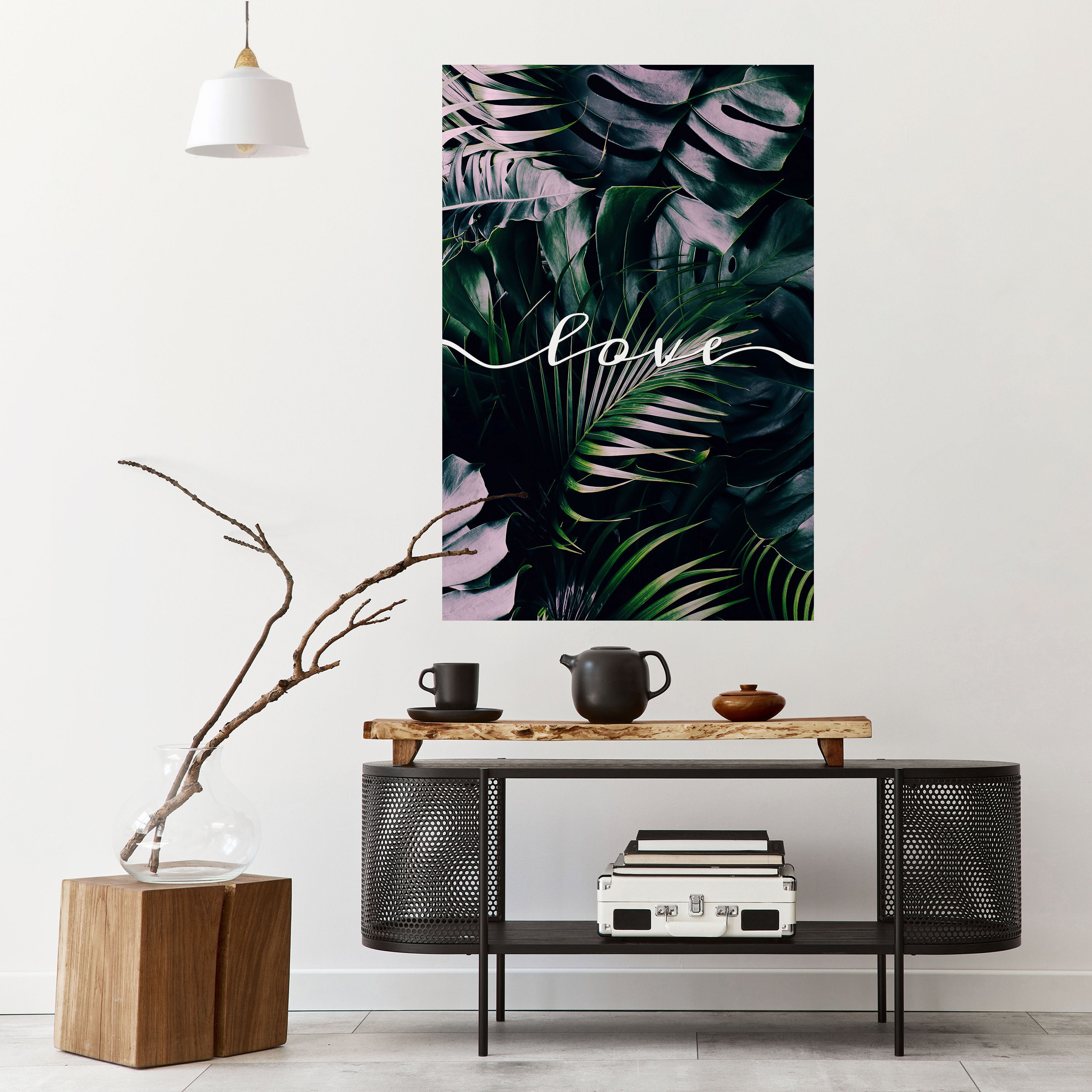 LOVE IN LEAVES Peel and Stick Vertical Poster