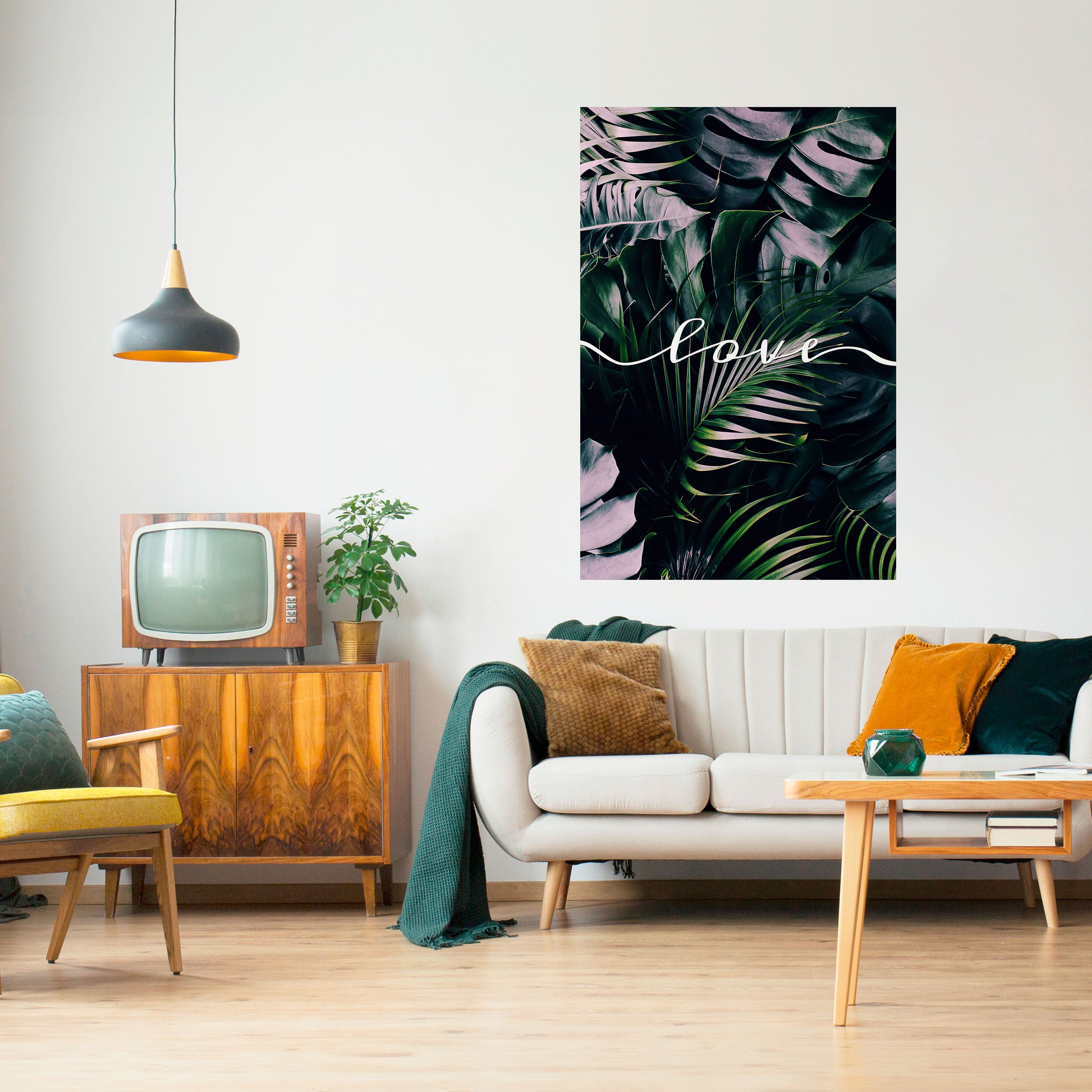 LOVE IN LEAVES Peel and Stick Vertical Poster