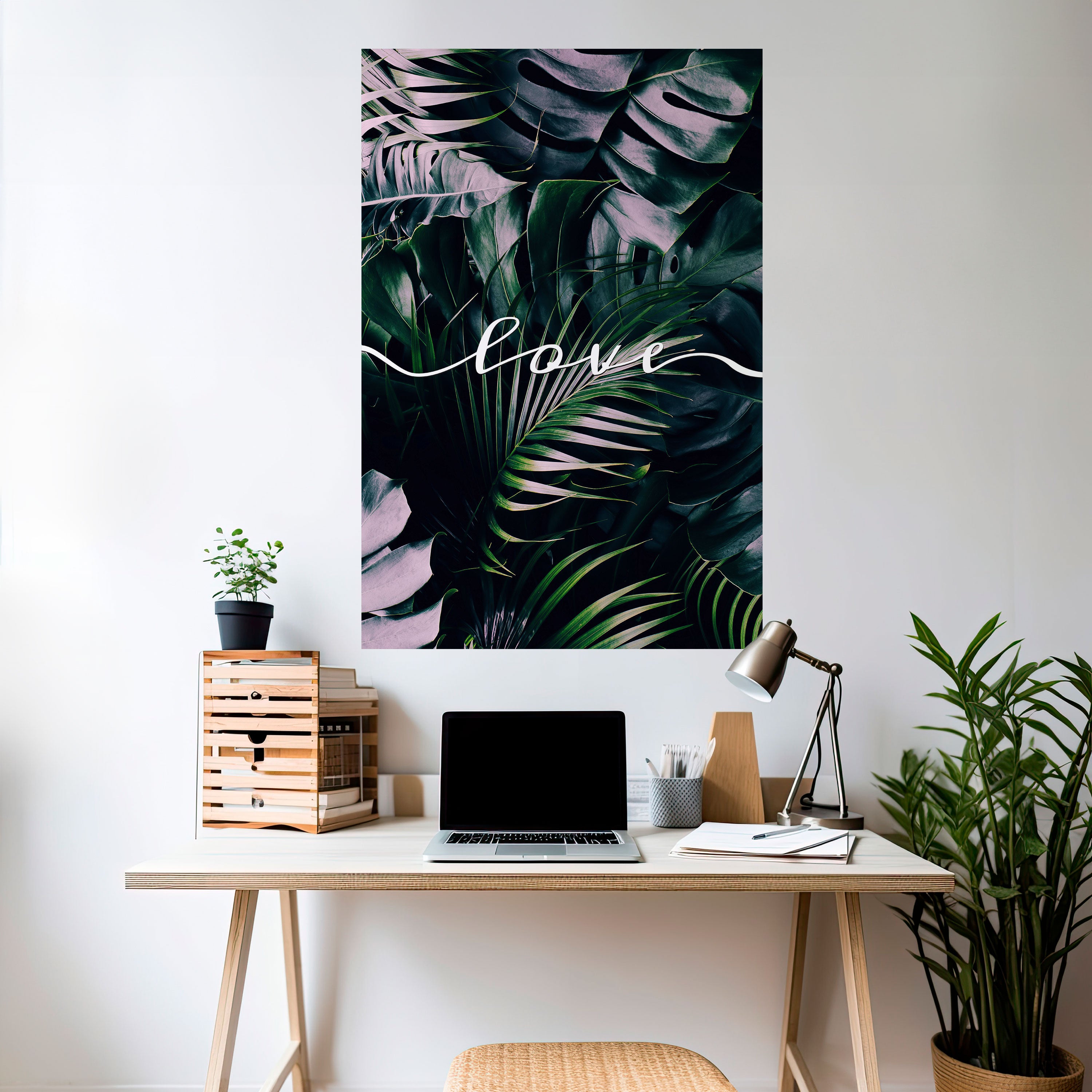LOVE IN LEAVES Peel and Stick Vertical Poster
