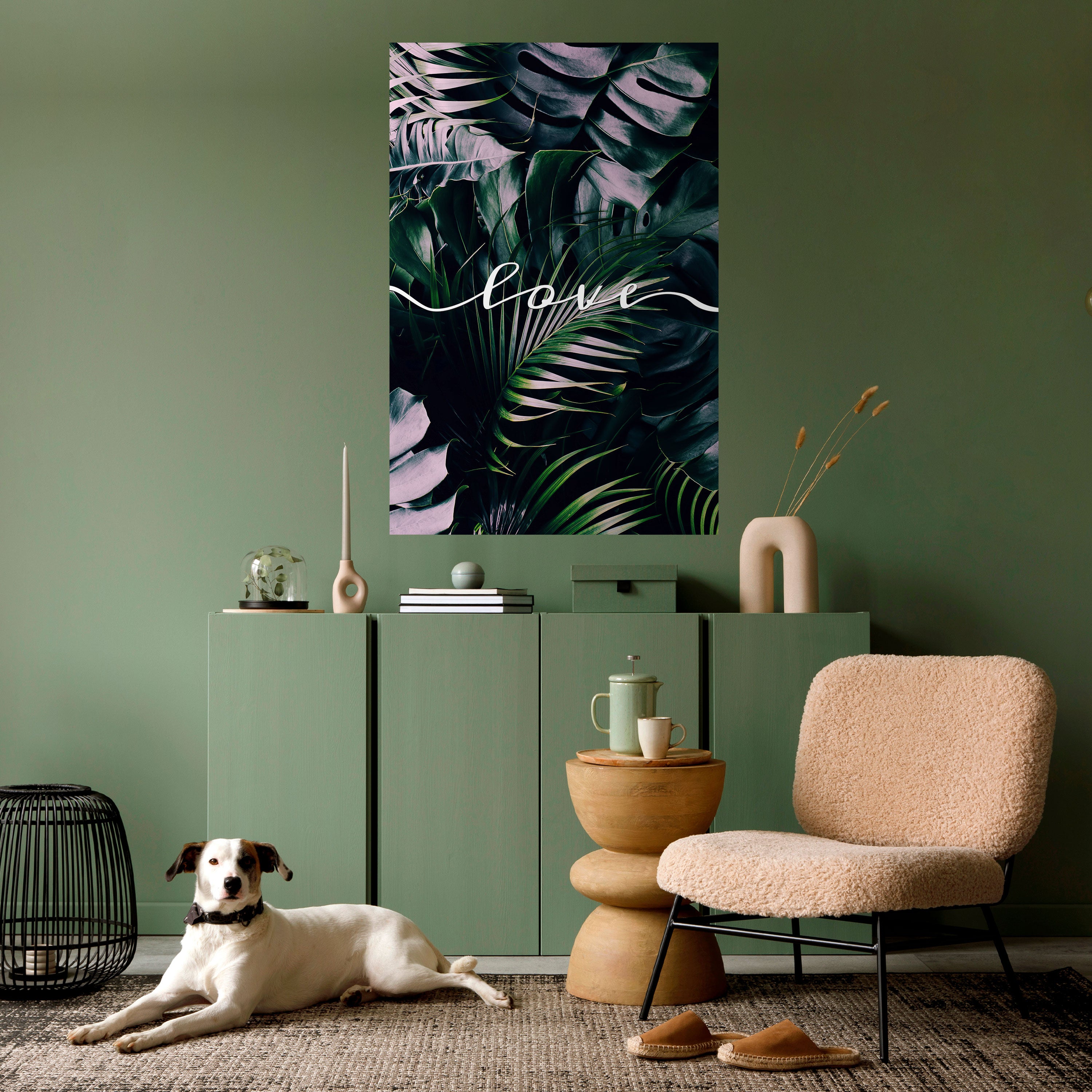 LOVE IN LEAVES Peel and Stick Vertical Poster