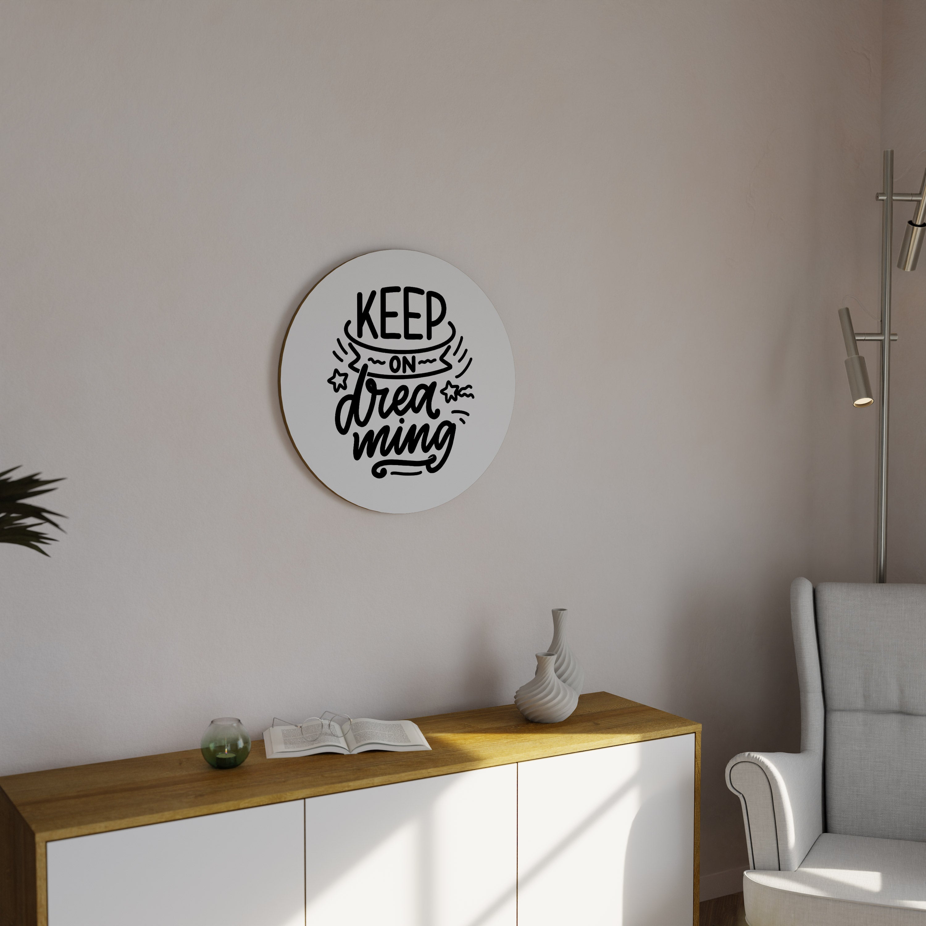 SIGUE SOÑANDO Arte de pared redondo
