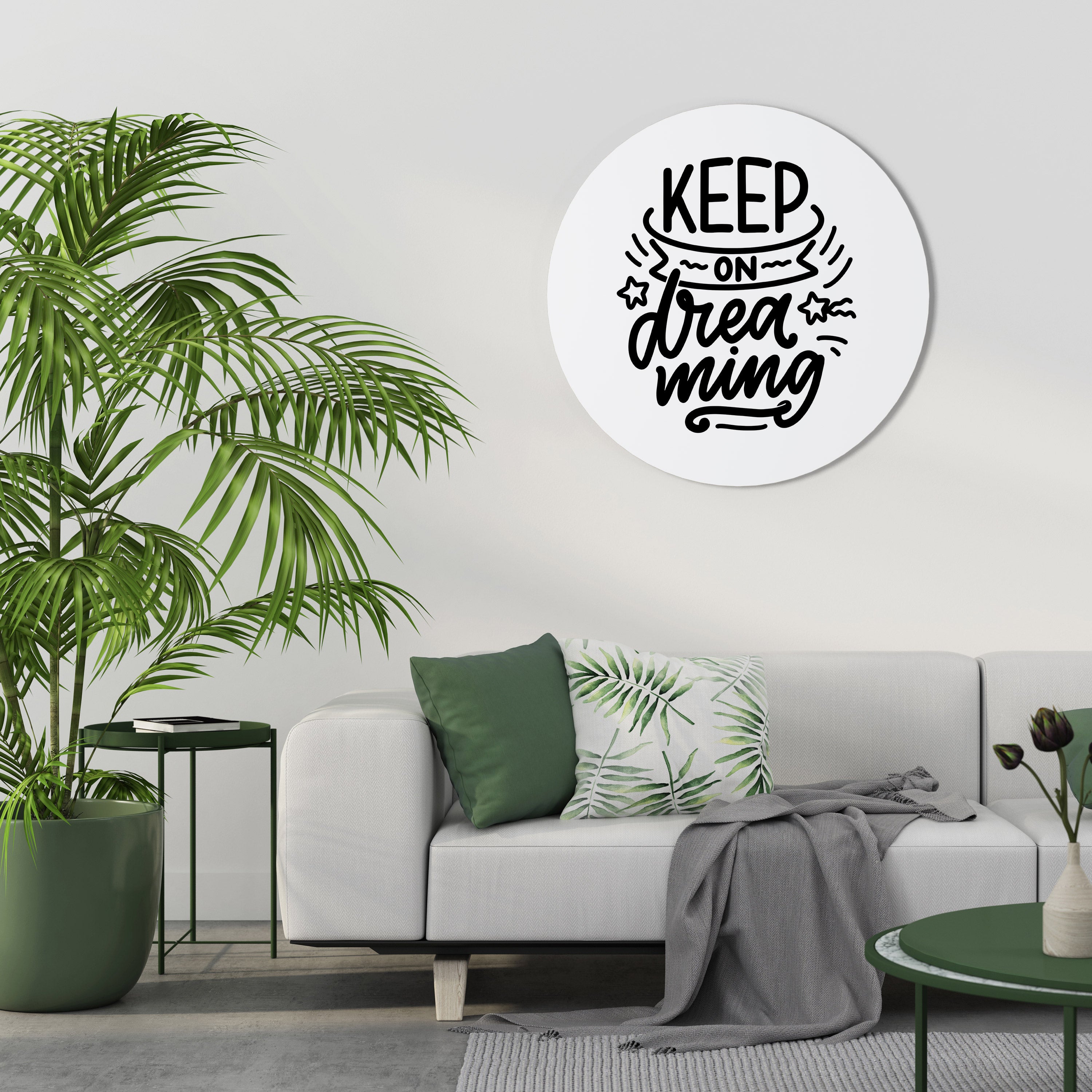 SIGUE SOÑANDO Arte de pared redondo