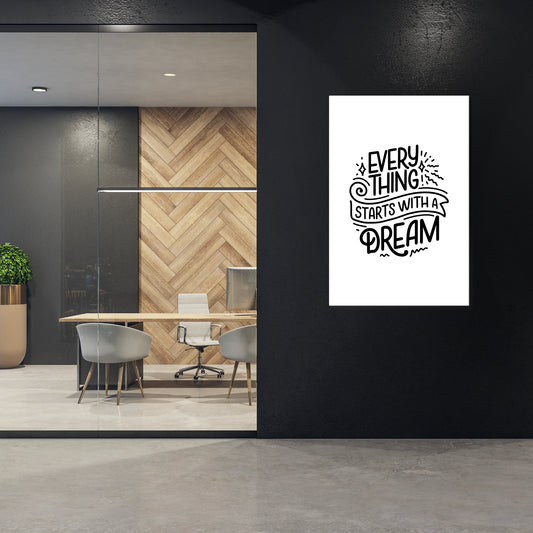 EVERYTHING STARTS WITH A DREAM Cuadro en lienzo vertical