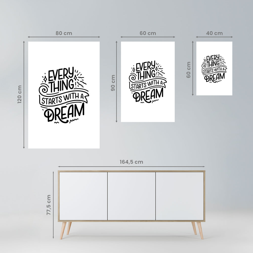 EVERYTHING STARTS WITH A DREAM Peel and Stick Vertical Poster