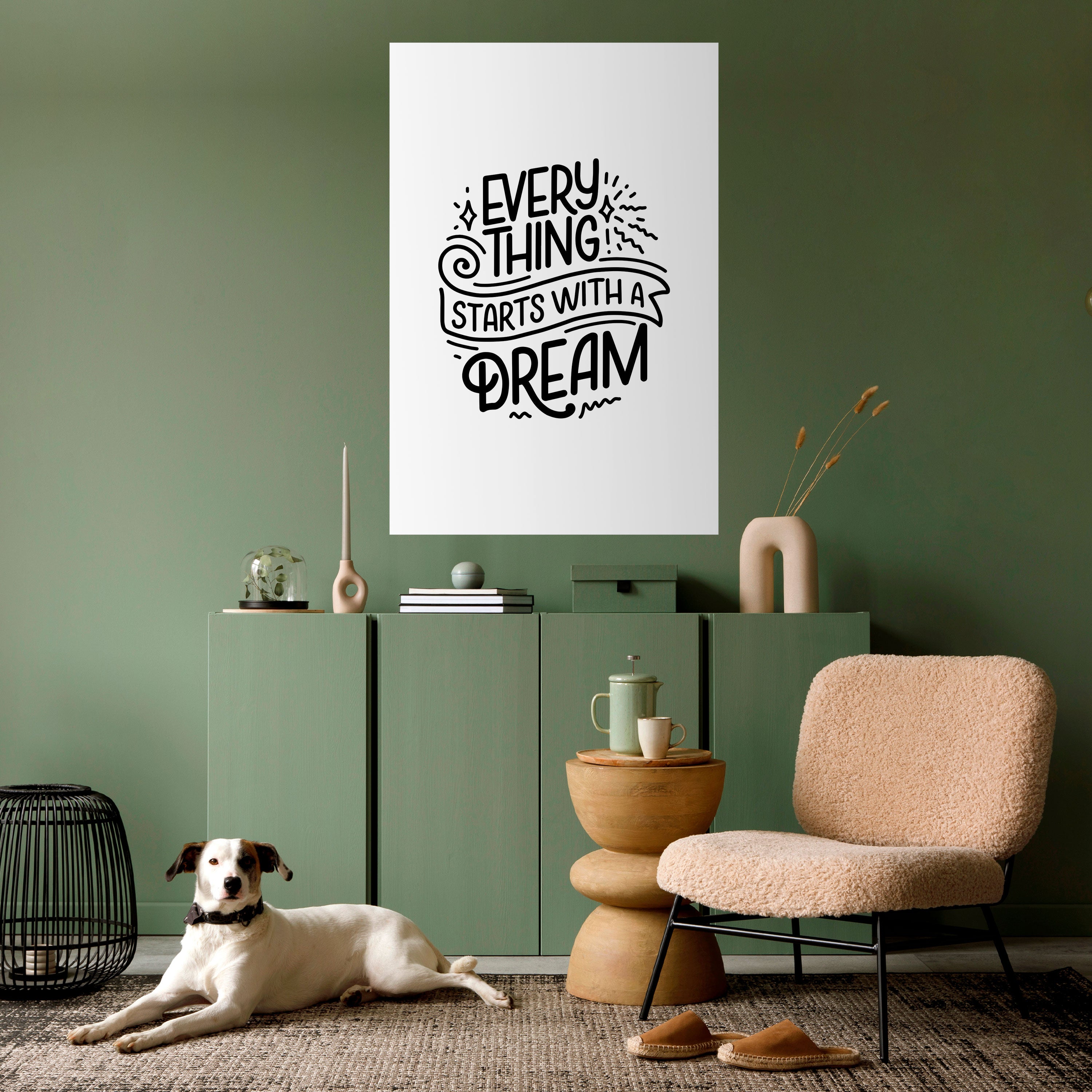 EVERYTHING STARTS WITH A DREAM Peel and Stick Vertical Poster