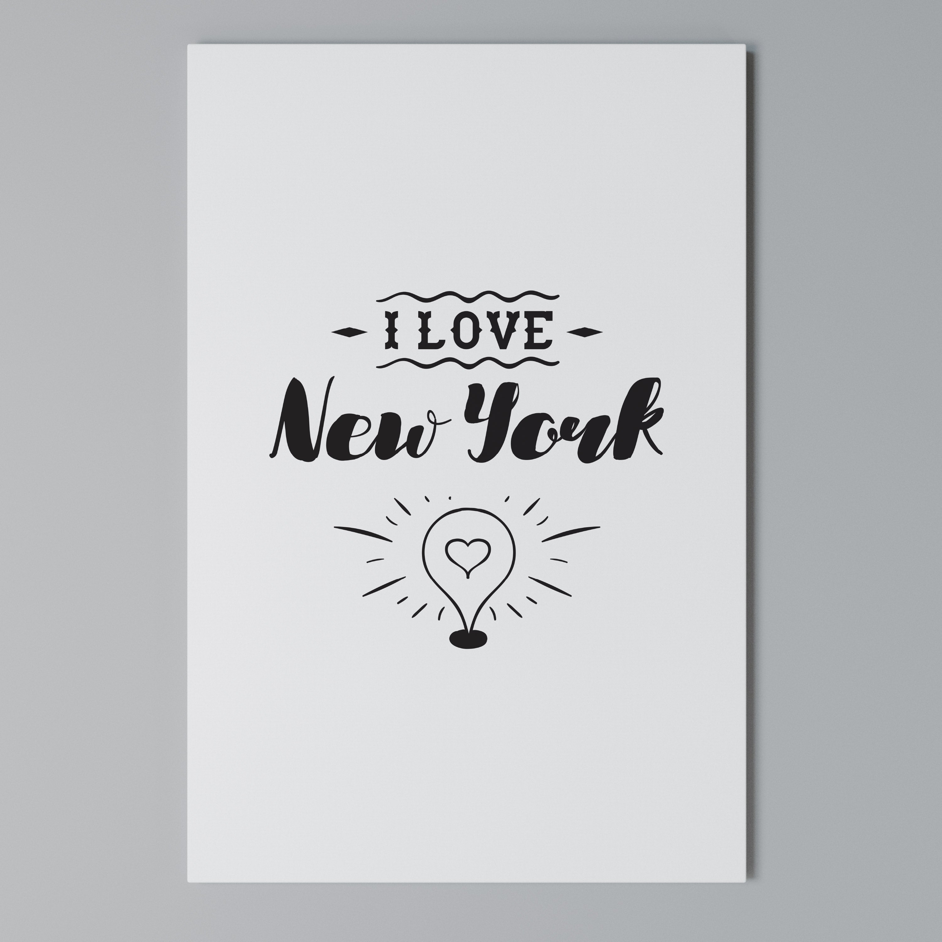 I LOVE NEW YORK Cuadro en lienzo vertical