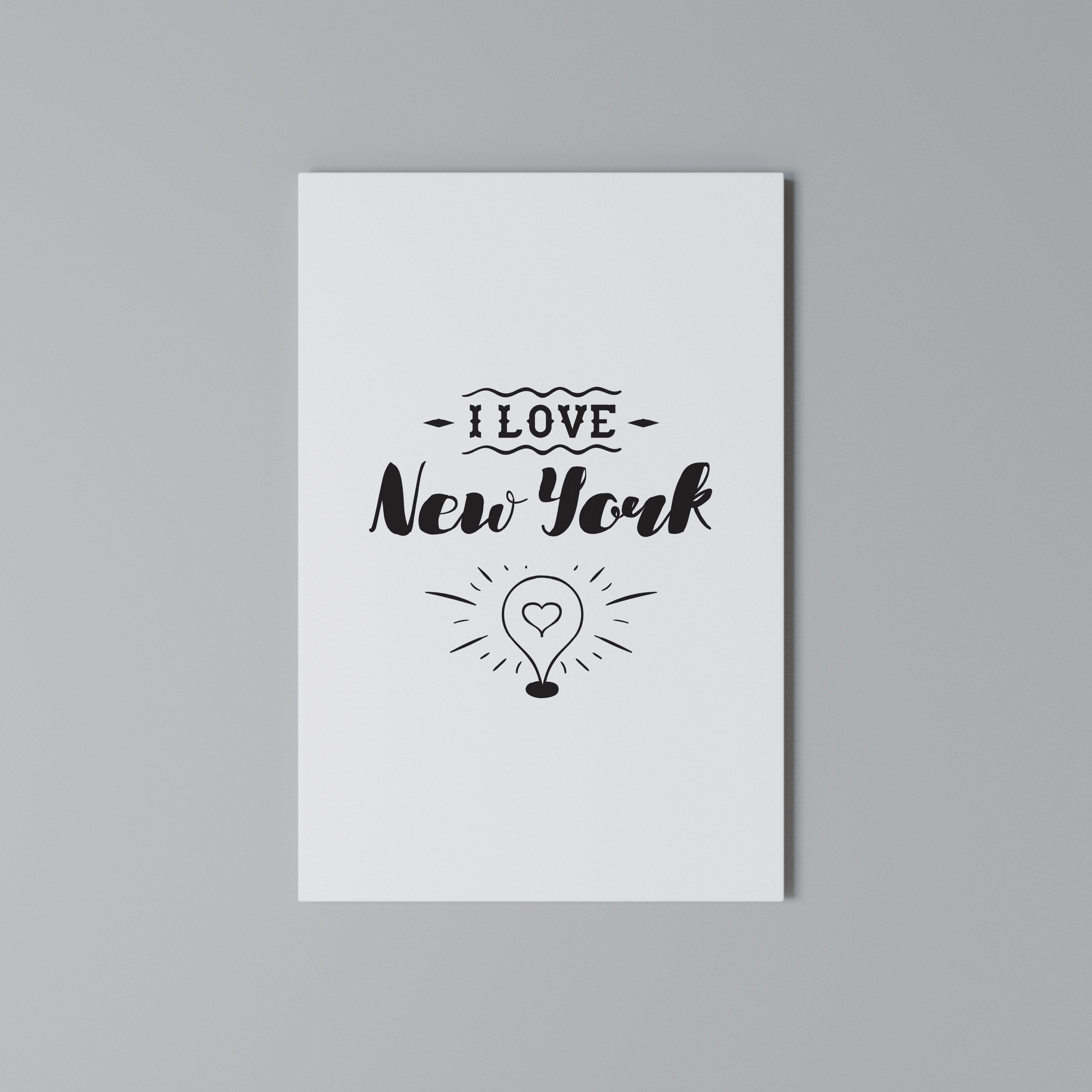 I LOVE NEW YORK Cuadro en lienzo vertical