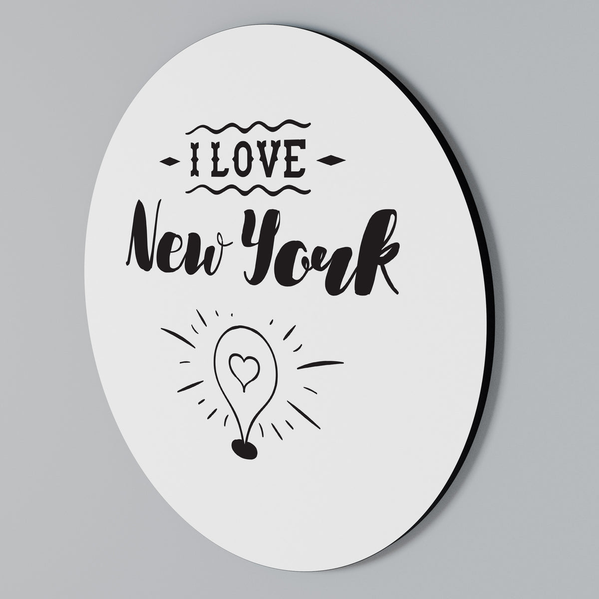 I LOVE NEW YORK Arte de pared redondo
