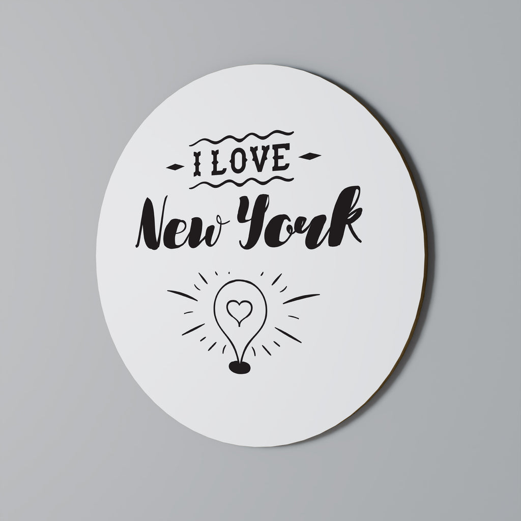 I LOVE NEW YORK Round Wall Art