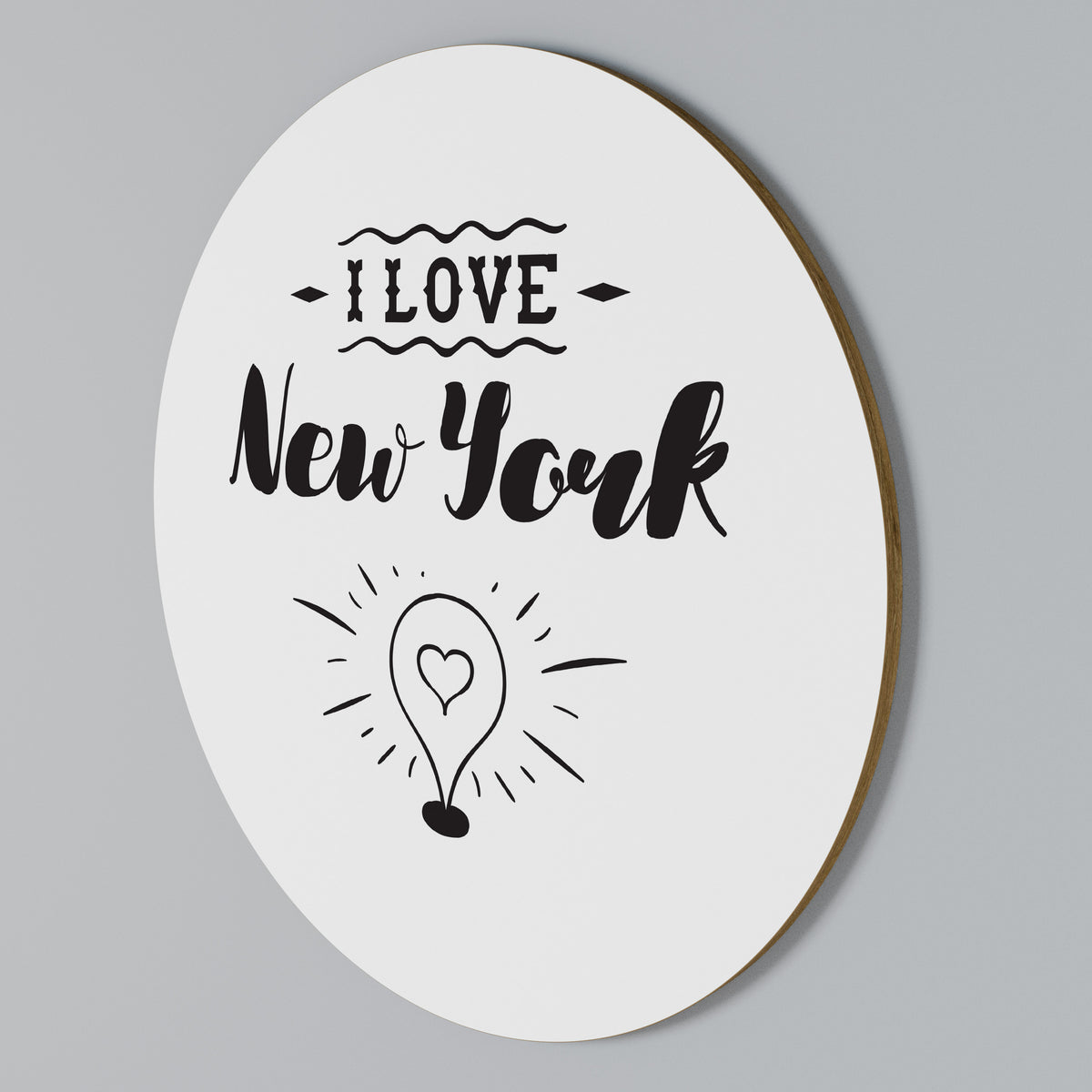 I LOVE NEW YORK Arte de pared redondo