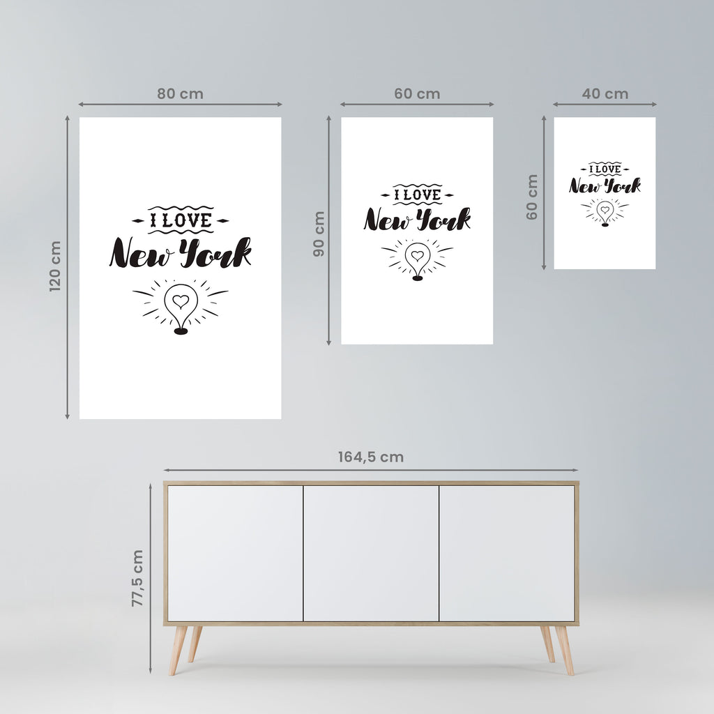 I LOVE NEW YORK Peel and Stick Vertical Poster