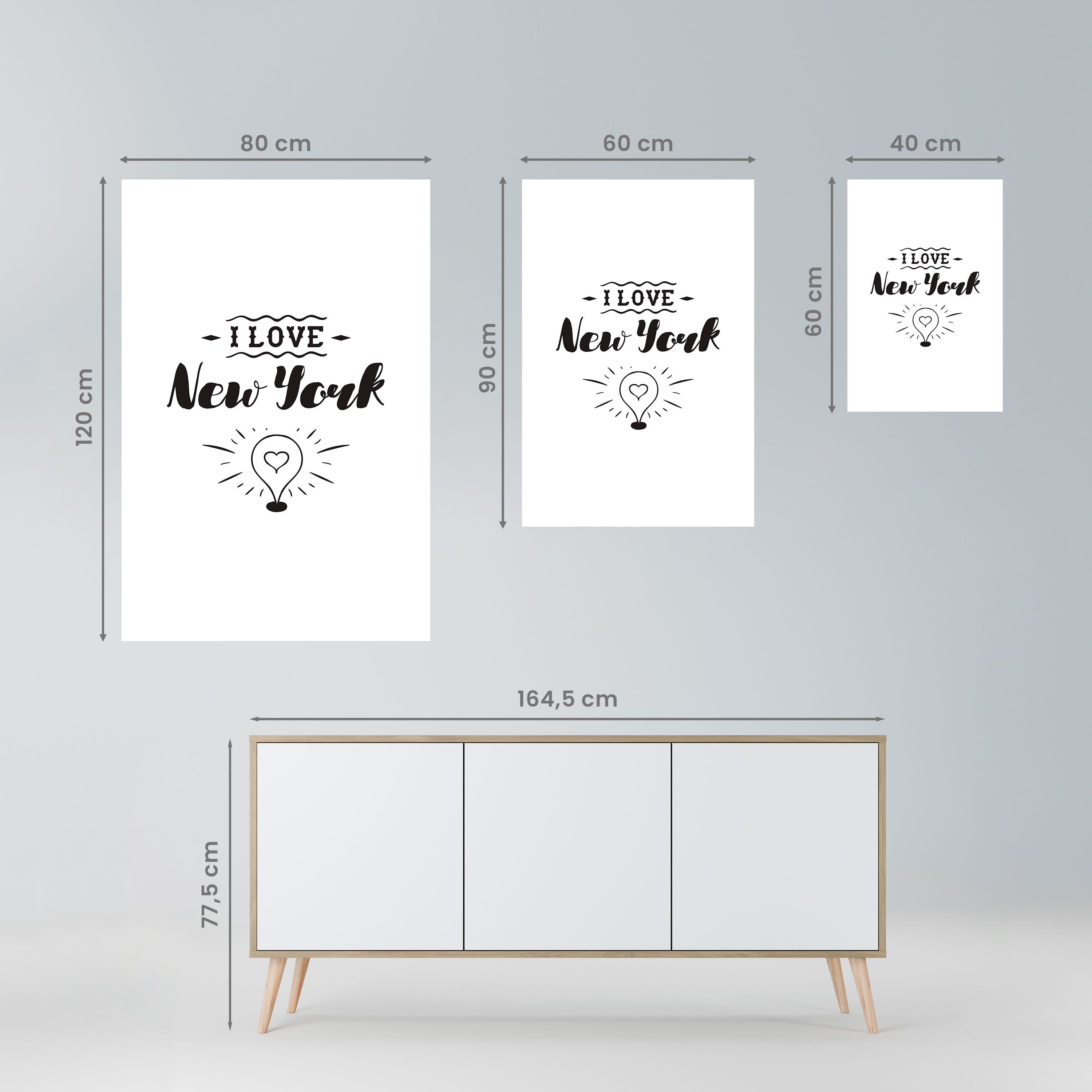 I LOVE NEW YORK Peel and Stick Vertical Poster
