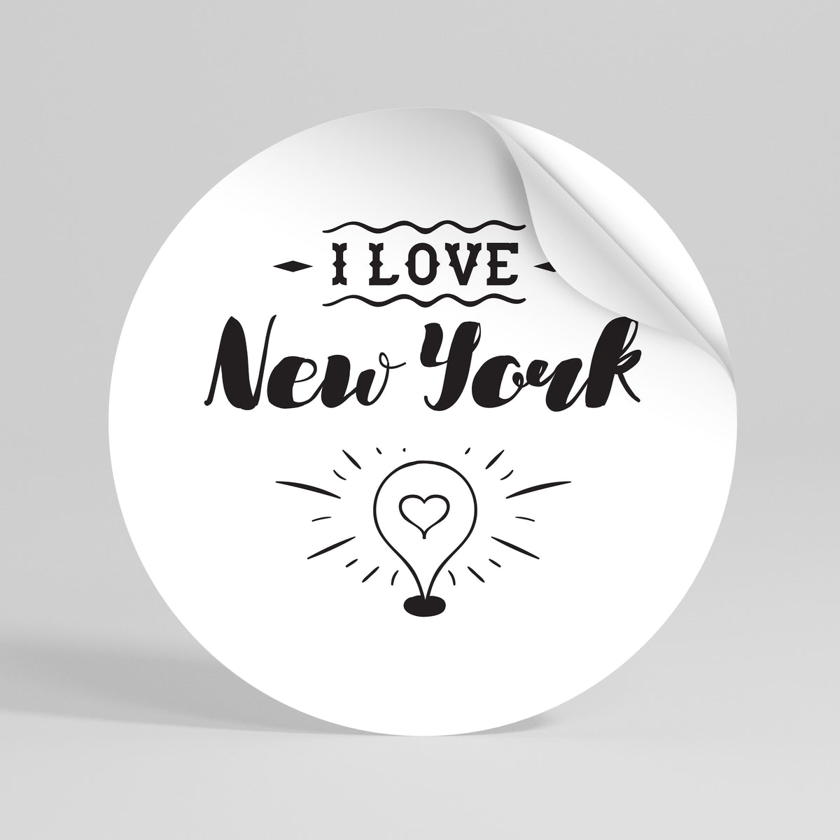 I LOVE NEW YORK Vinilo adhesivo redondo