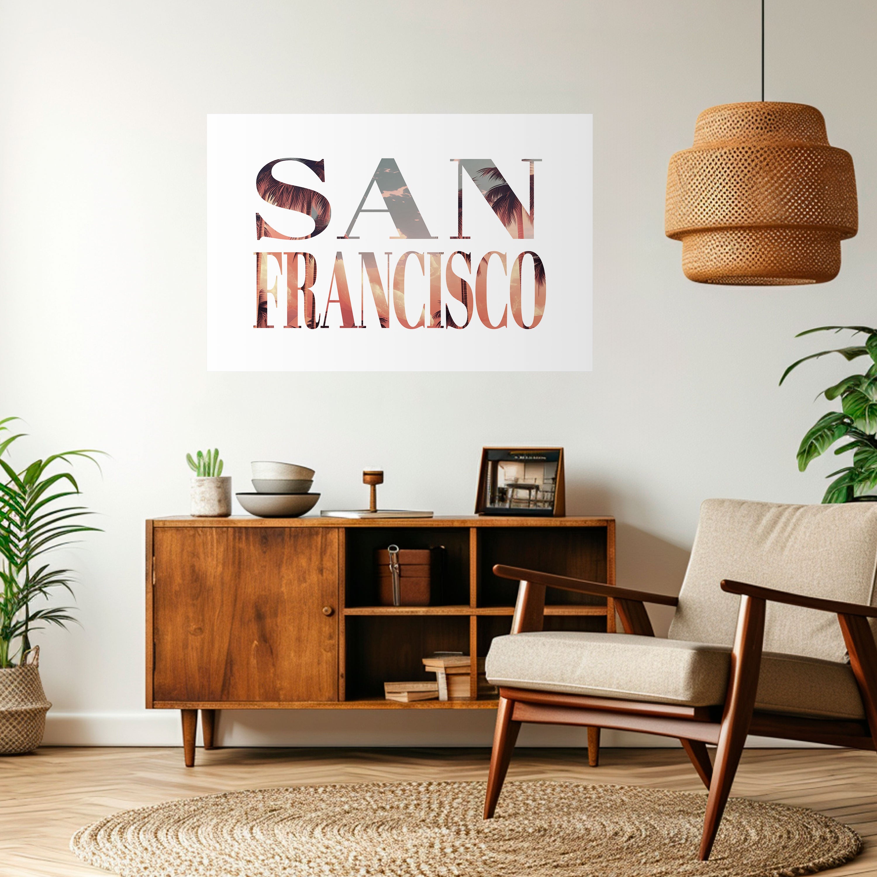 Póster horizontal autoadhesivo de SAN FRANCISCO