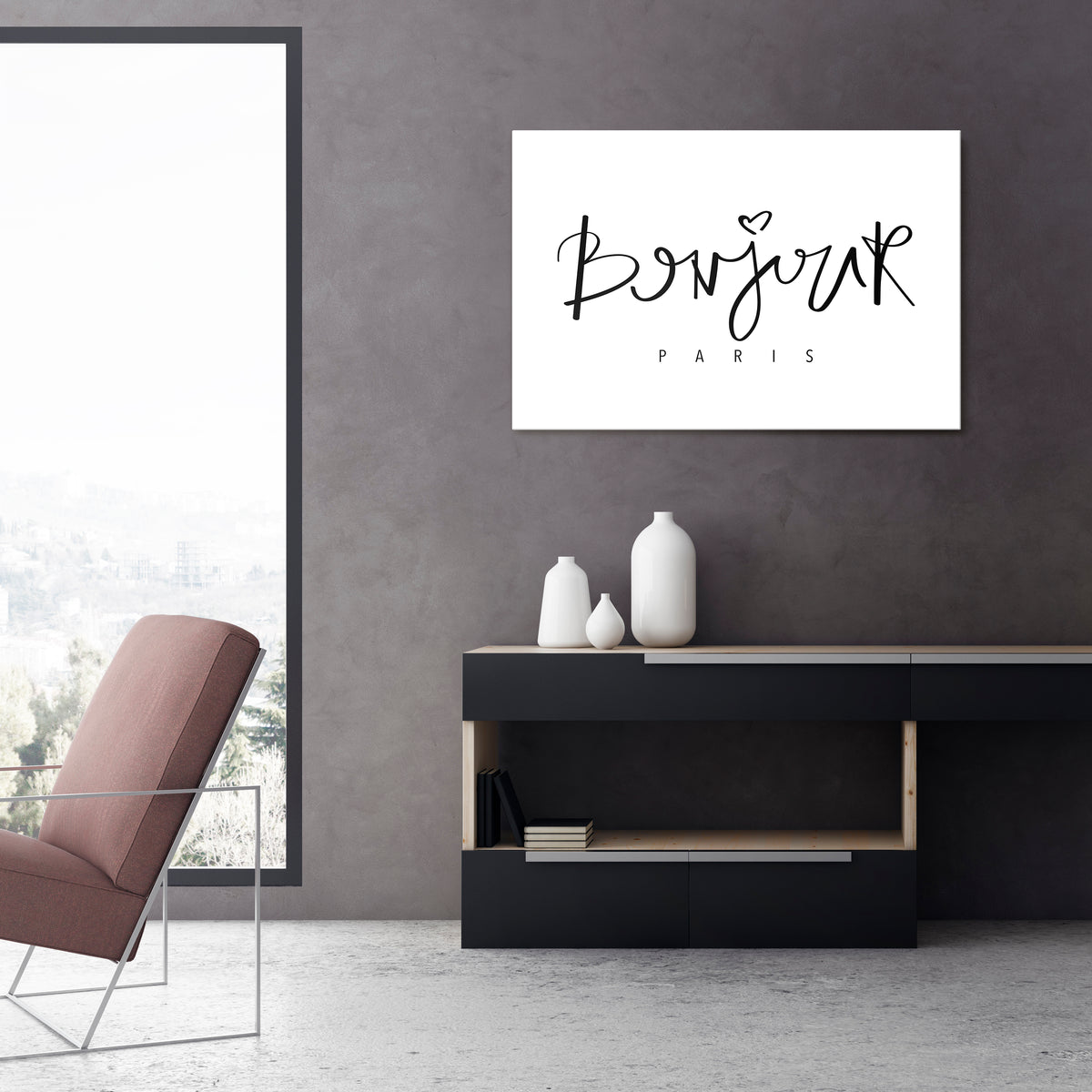 BONJOUR LOVE Cuadro en lienzo horizontal