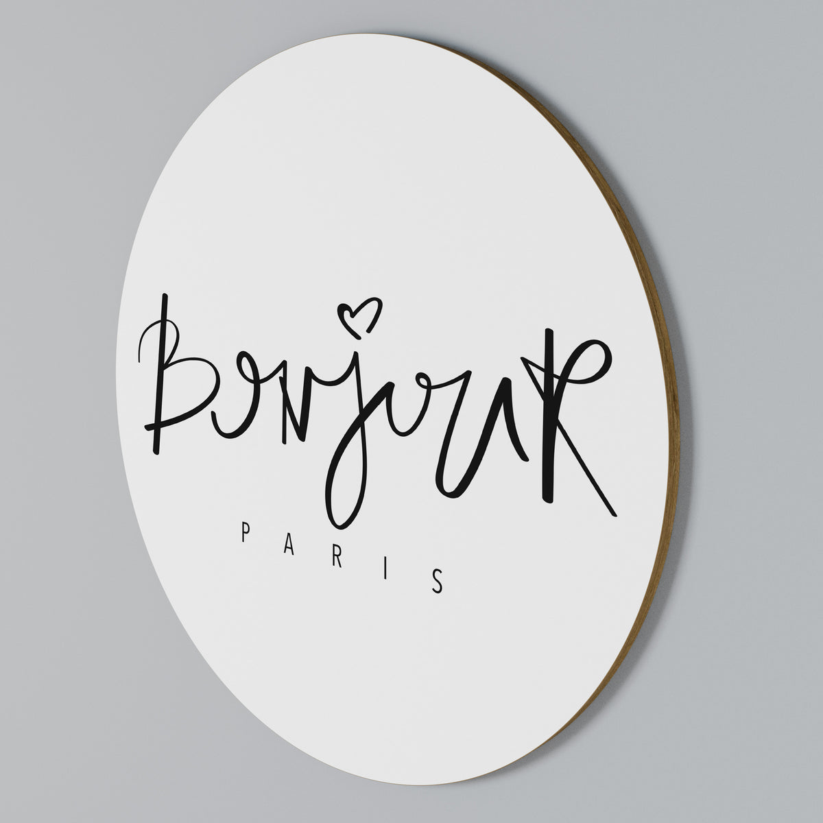 BONJOUR LOVE Arte de pared redondo