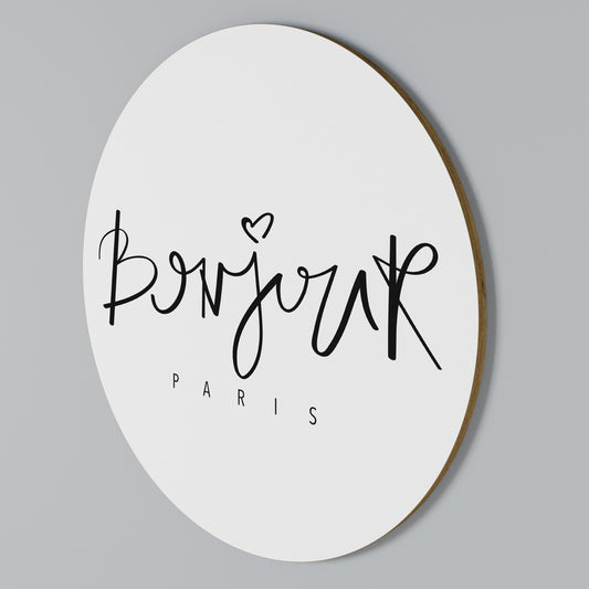 BONJOUR LOVE Arte de pared redondo