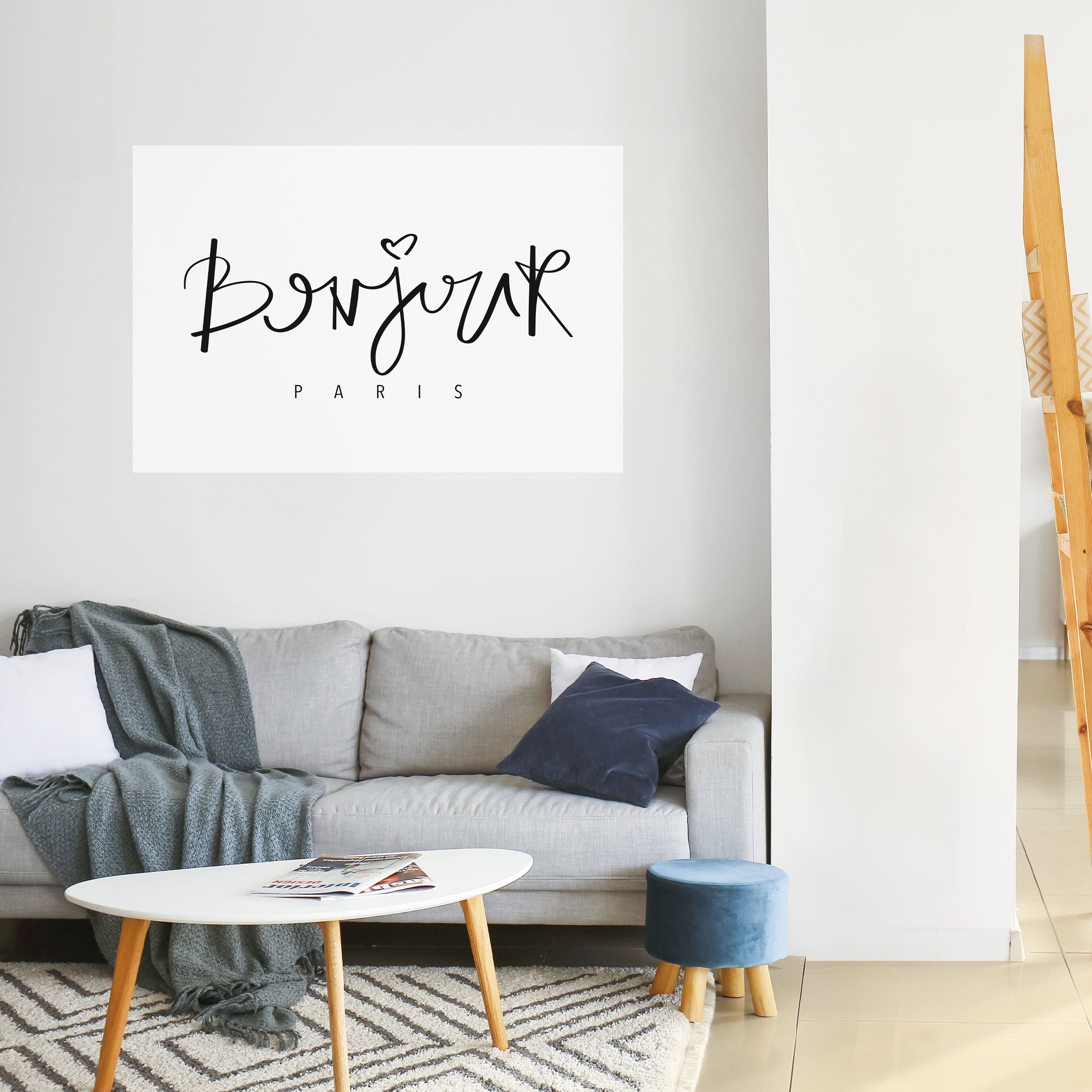 Póster horizontal autoadhesivo "BONJOUR LOVE"