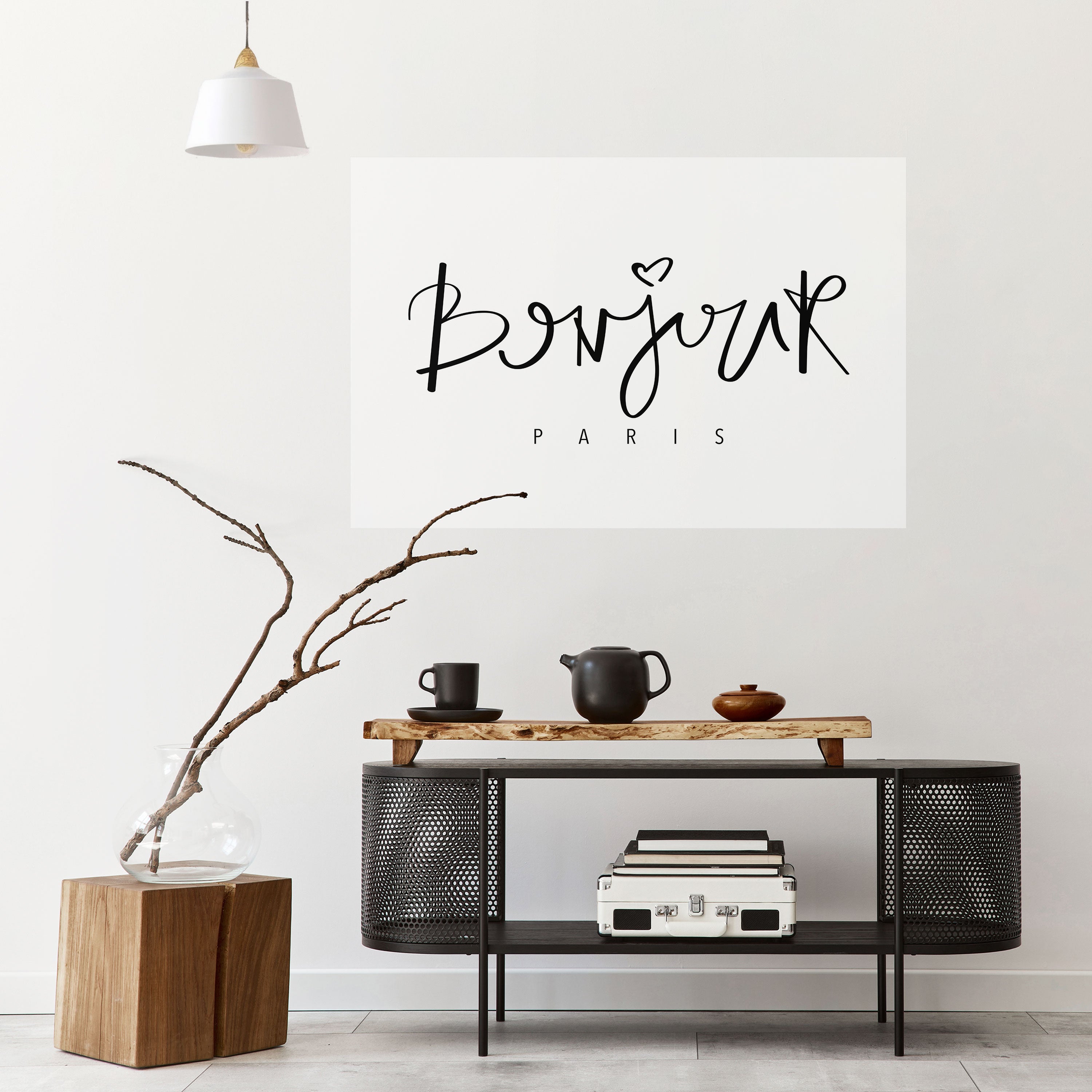 Póster horizontal autoadhesivo "BONJOUR LOVE"