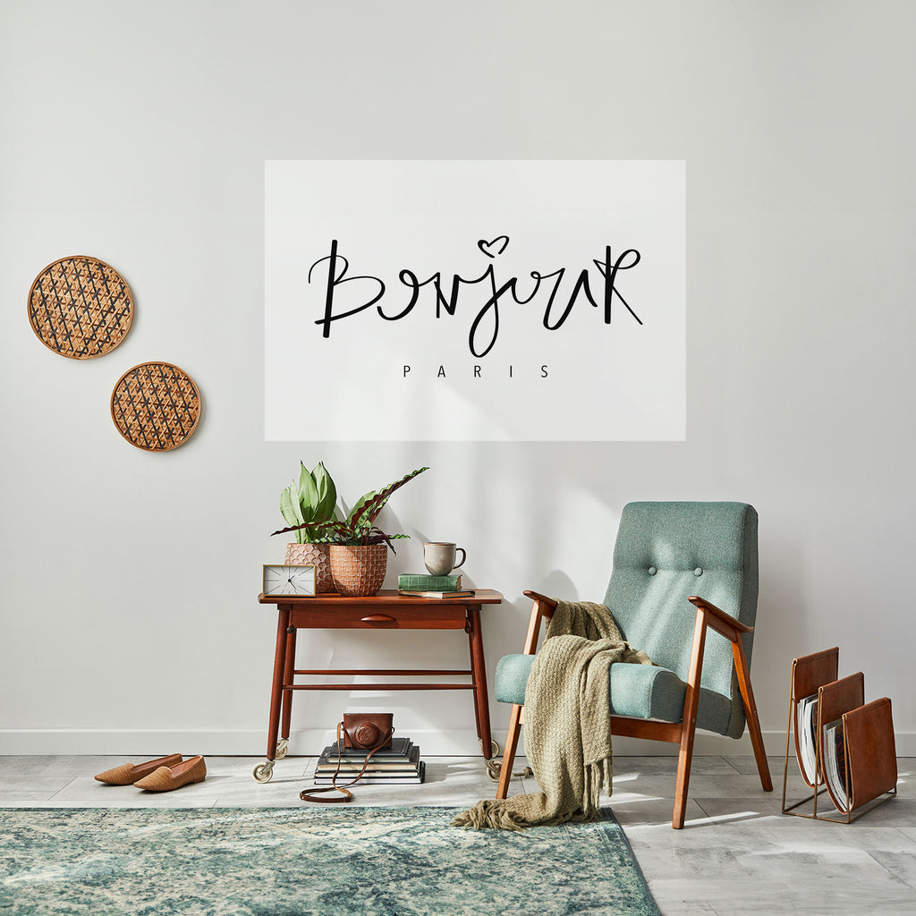Póster horizontal autoadhesivo "BONJOUR LOVE"