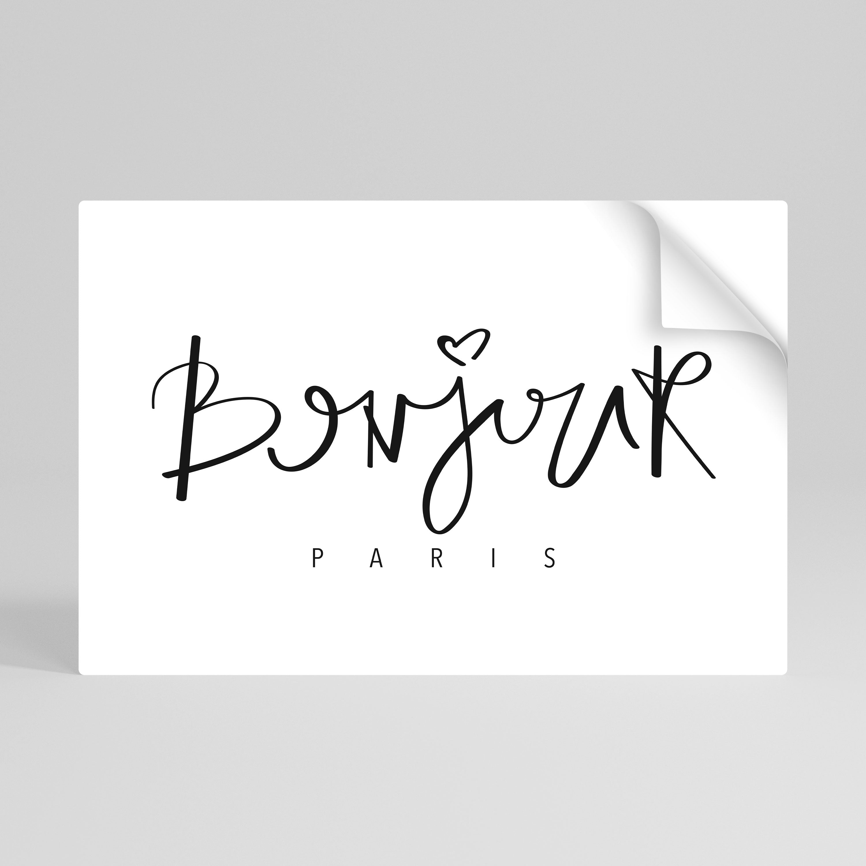 Póster horizontal autoadhesivo "BONJOUR LOVE"