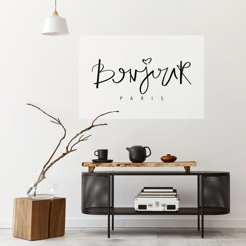 BONJOUR LOVE Peel and Stick Horizontal Poster