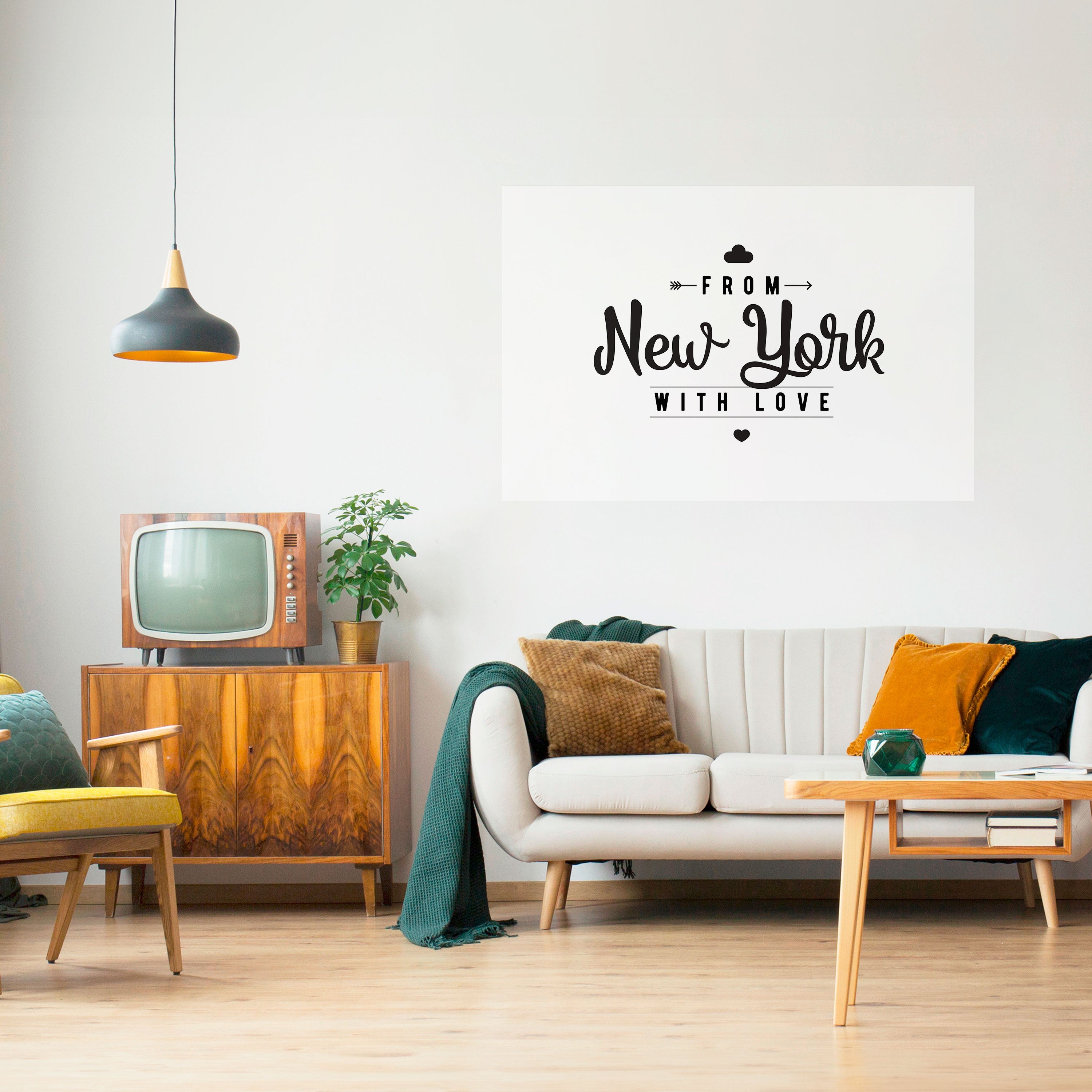 Póster horizontal autoadhesivo "New York Heartbeat"