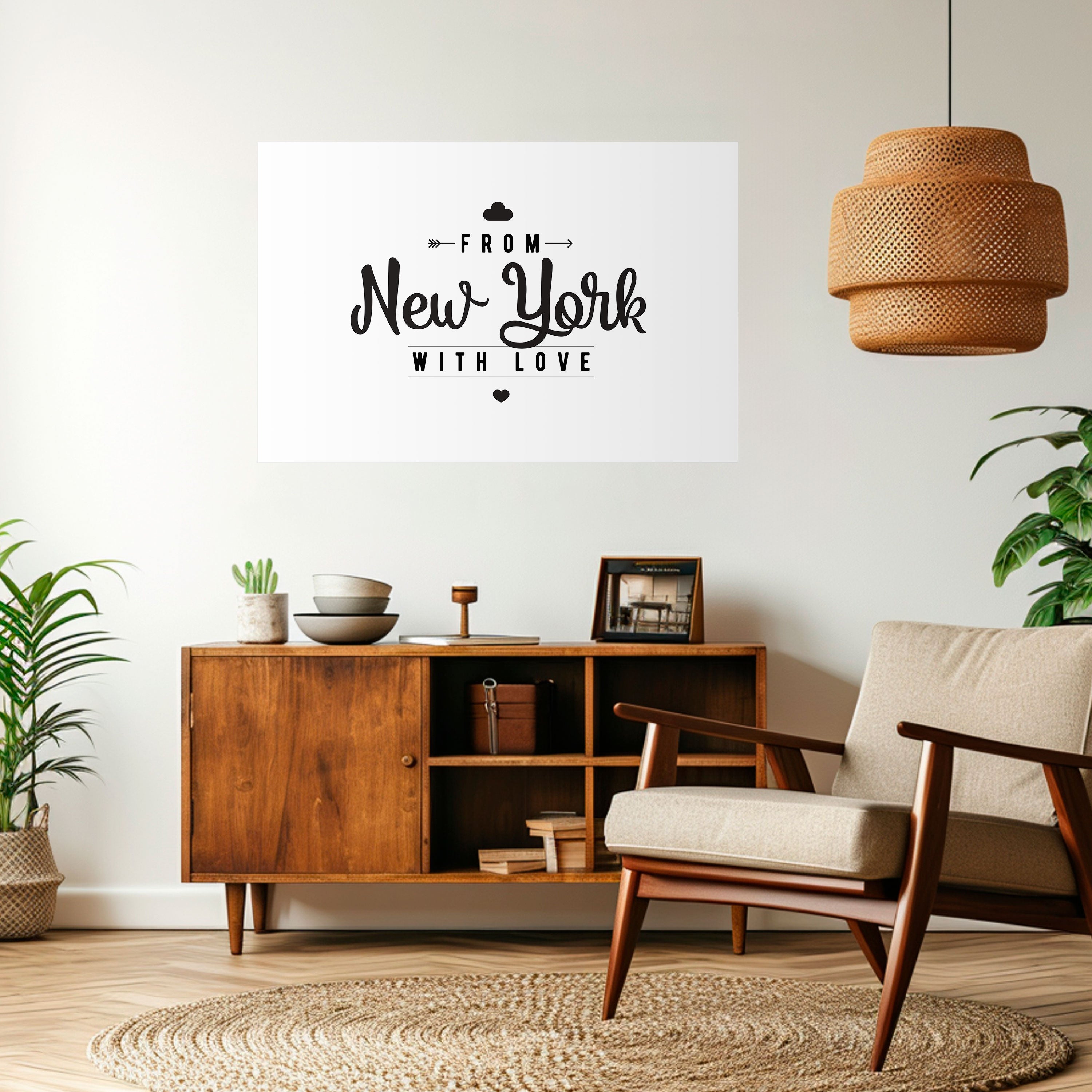 Póster horizontal autoadhesivo "New York Heartbeat"