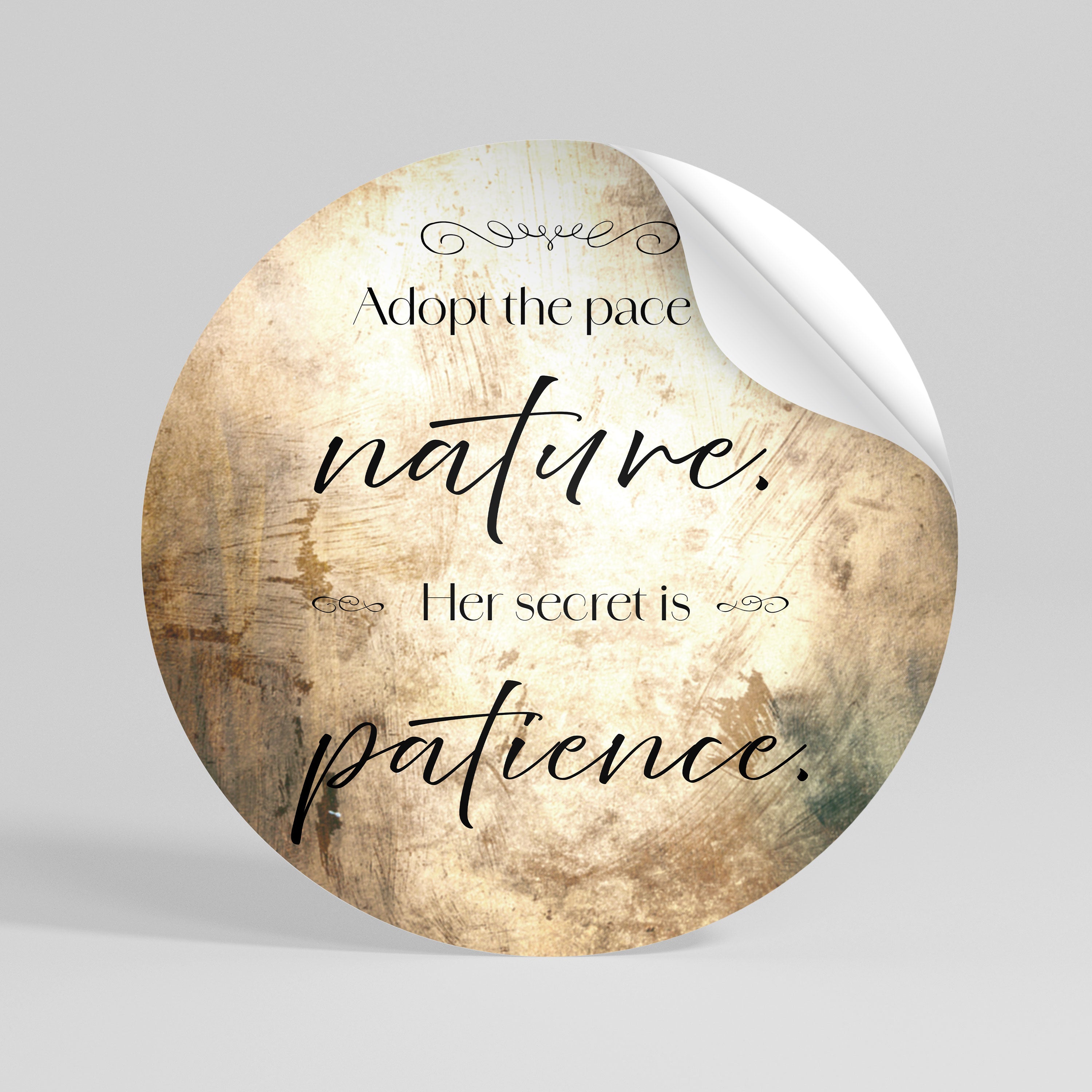 HARMONY WITH NATURE Peel and Stick Round Sticker