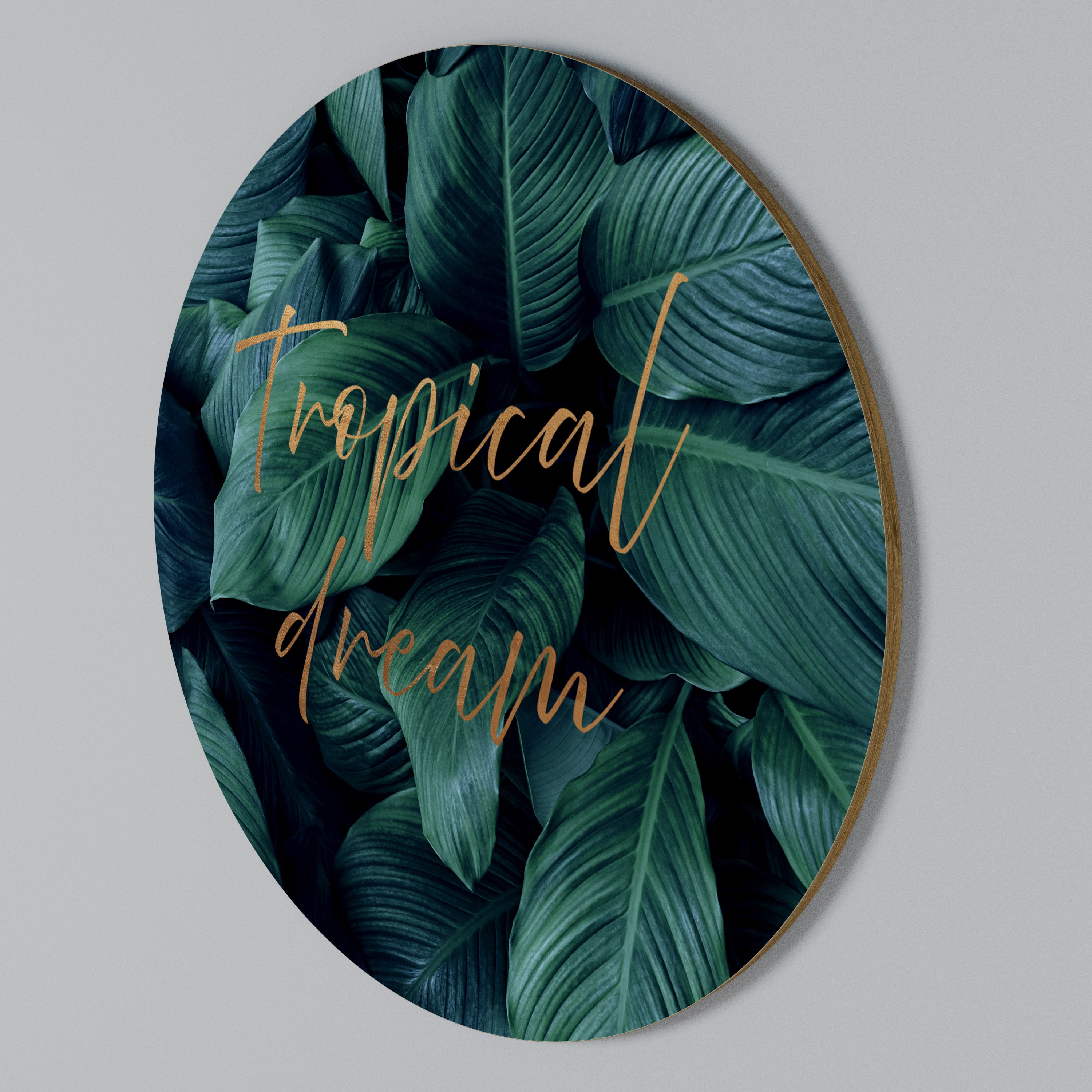 TROPICAL BLISS Arte de pared redondo