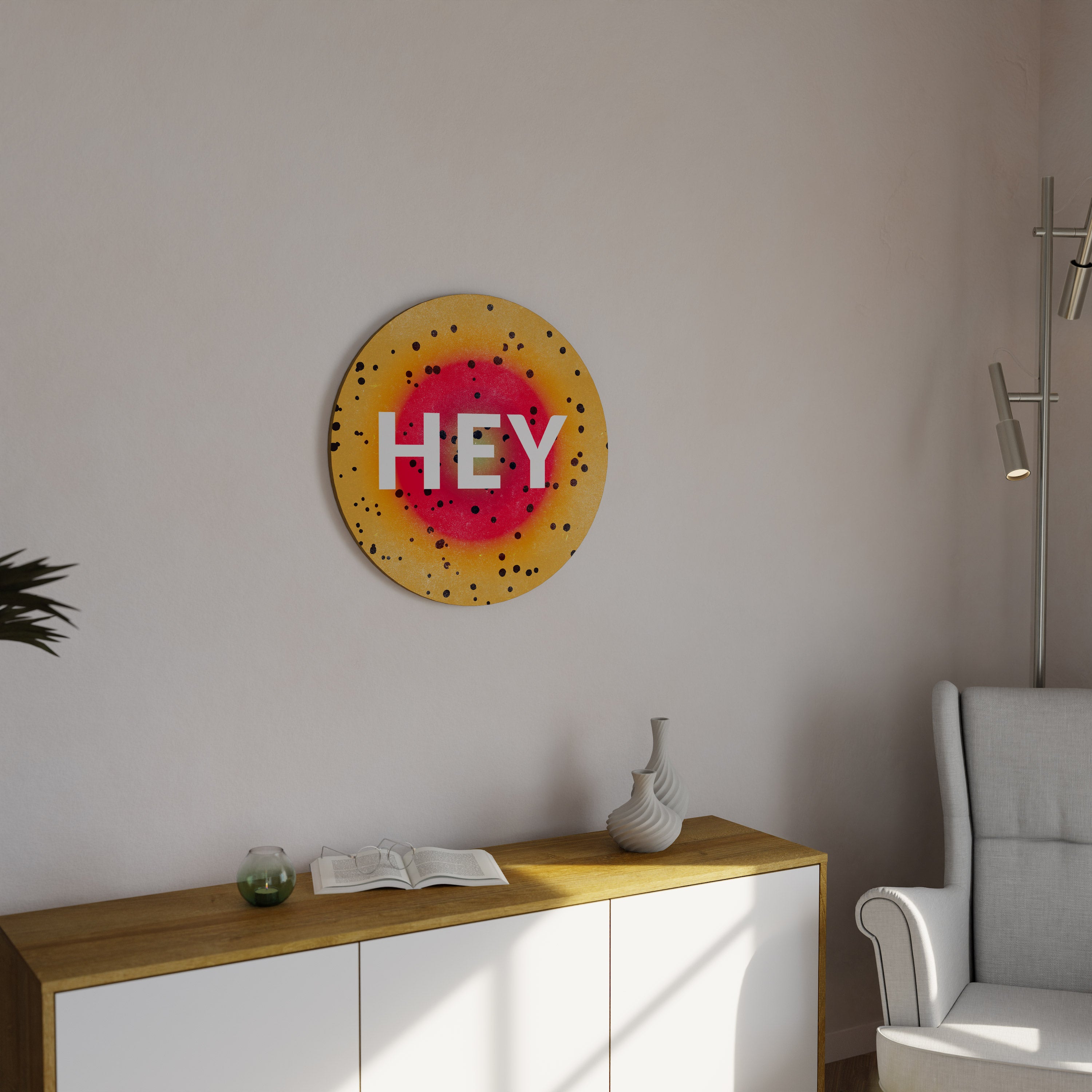 HEY THERE Round Wall Art