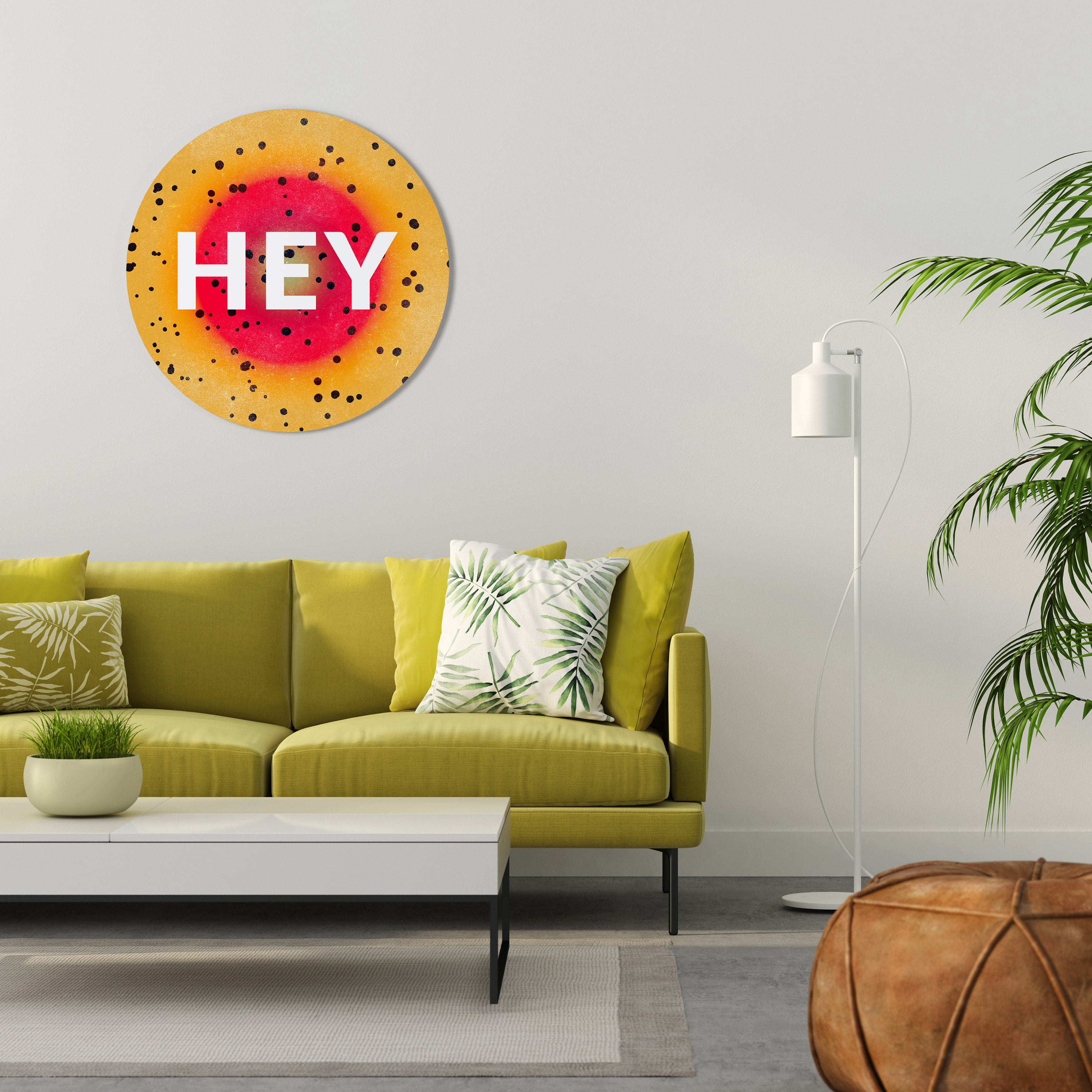 HEY THERE Round Wall Art